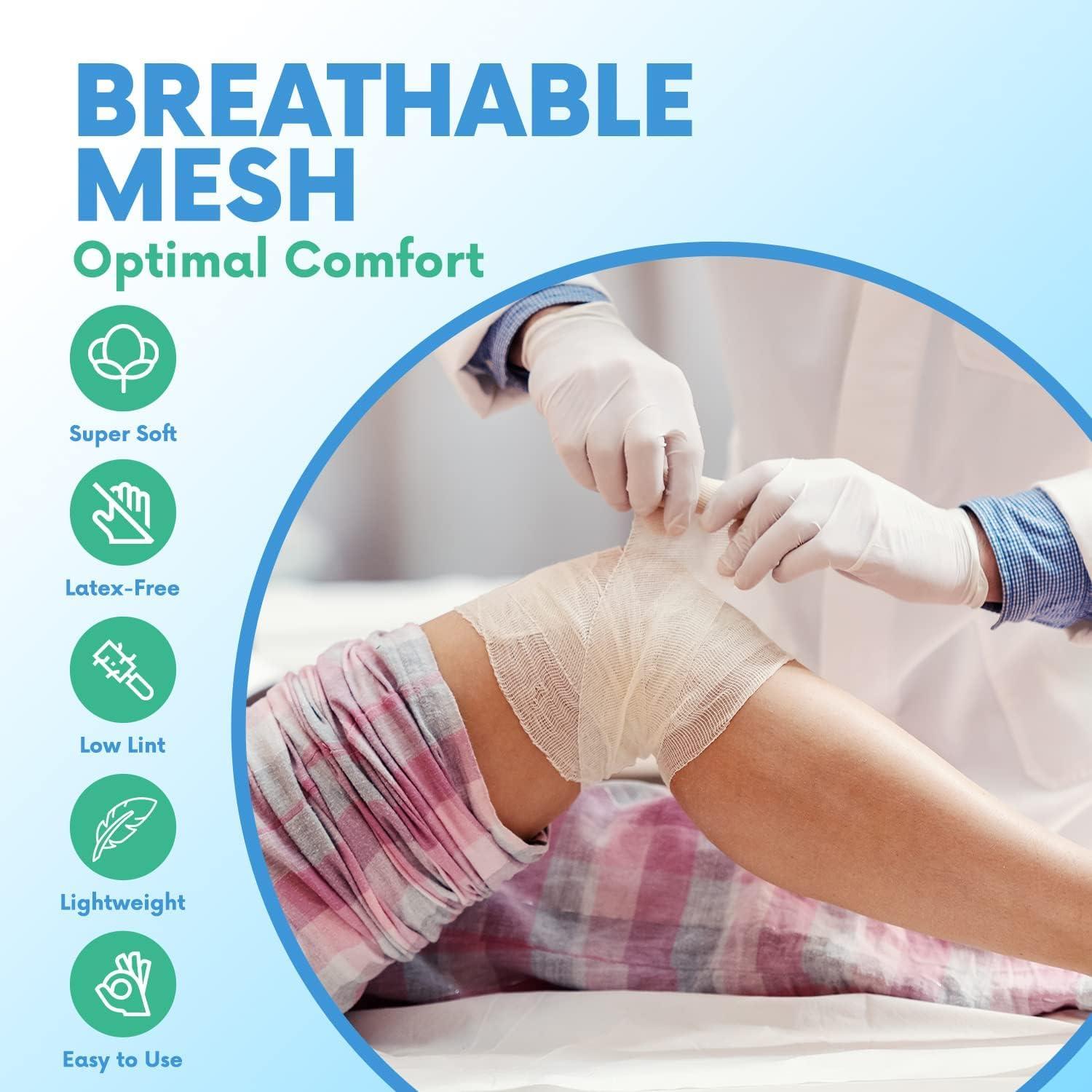 Healqu HEALQU Premium Gauze Rolls - 2 x 4.1 Yards - 24 Rolls, Individually Wrapped Conforming Stretch Gauze Bandage - Super Soft Woven Stretch Gauze Bandages for Primary Wound Dressing Support