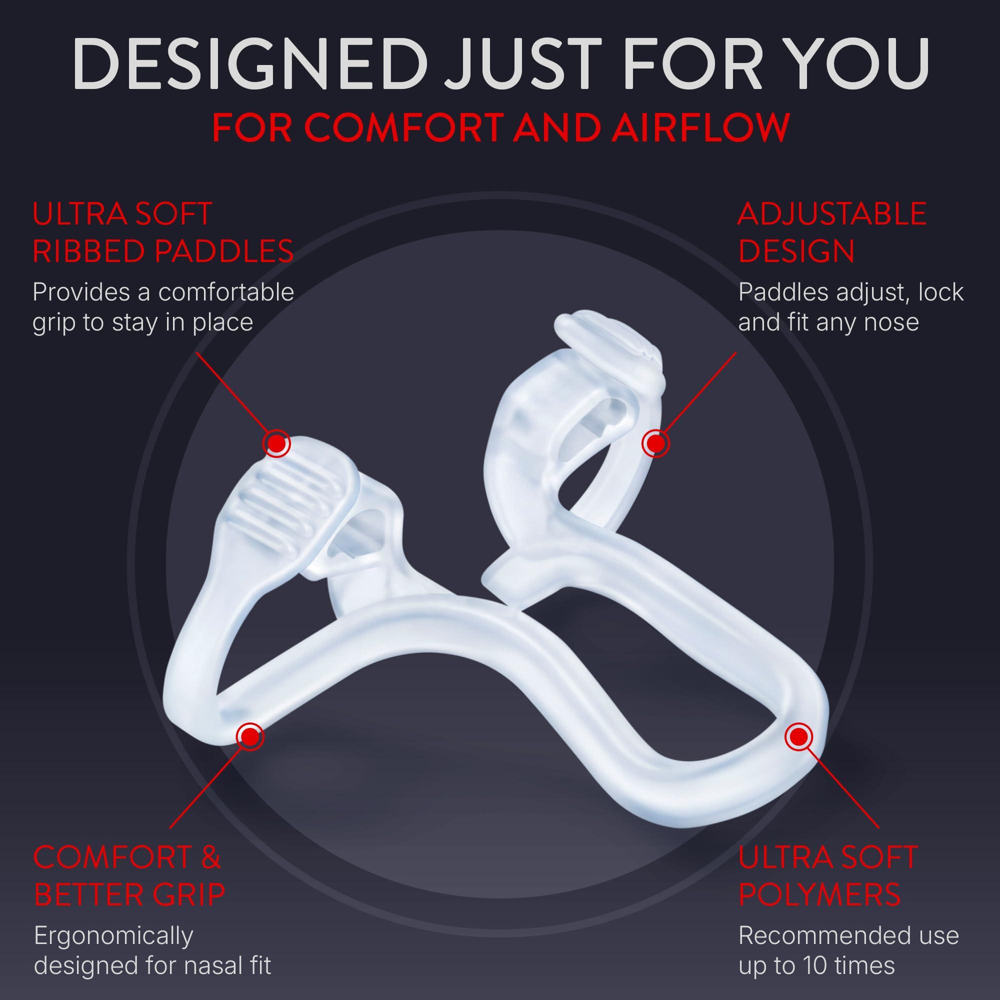 Rhinomed Rhinomed Mute Nasal Dilator for Snore Reduction - Anti-Snoring Aid Solution - Improve Airflow - Comfortable Nose Vents, Breathing Aids for Better Sleep (Large, 3-Pk)