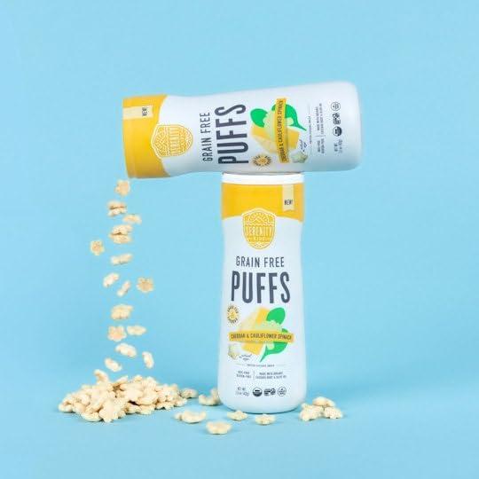 Serenity Kids Serenity Kids 6+ Month Grain-Free Toddler & Baby Puffs - No Sugar, Gluten & Rice - BPA & Allergen-Free - With Organic Cassava, Veggies & Herbs, White Cheddar & Cauliflower - 6 Count