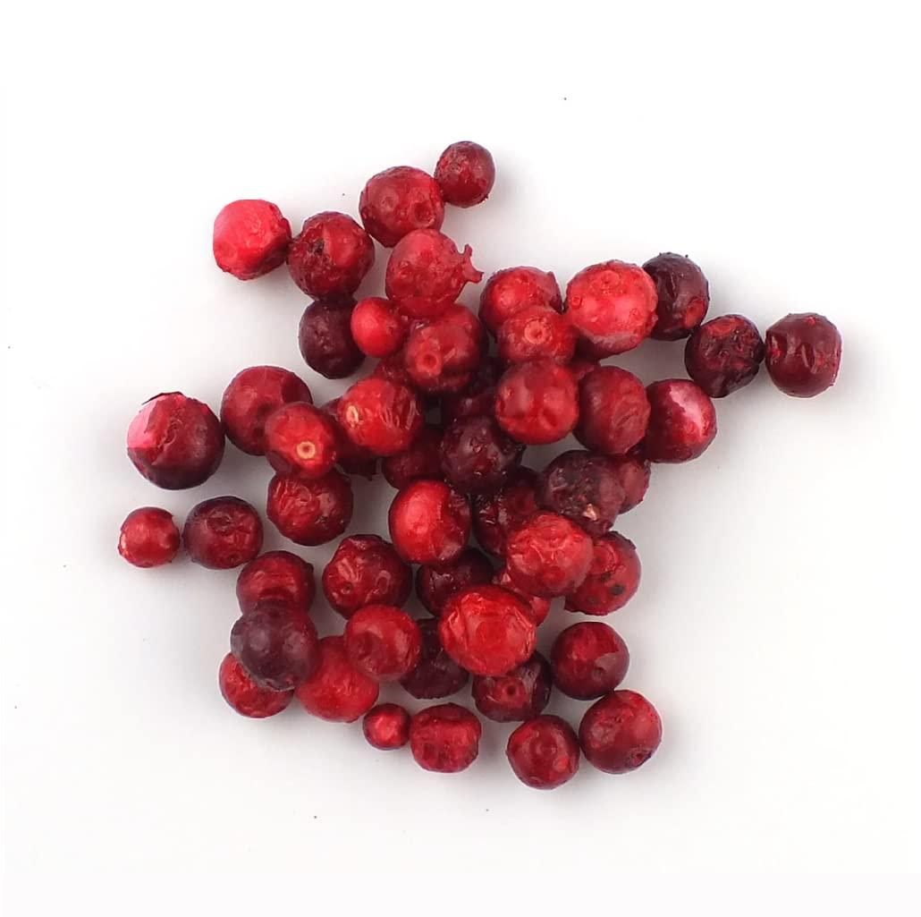 Dona Maria Gourmet FREEZE DRIED LINGONBERRY - PACK 5 100% Natural LINGONBERRIES Nothing Added Snack Pouch
