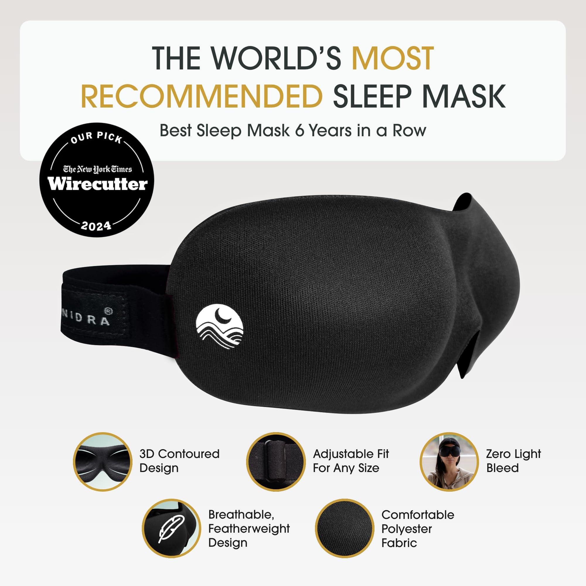 Nidra Nidra Small Medium Sleep Mask for Women & Men, Blackout Blindfold Eye Mask, Deep Rest, 3D Comfort Contoured for Side Sleepers, Lightweight & Soft, Light Blocking for Travel, Yoga, Sleeping, Purple