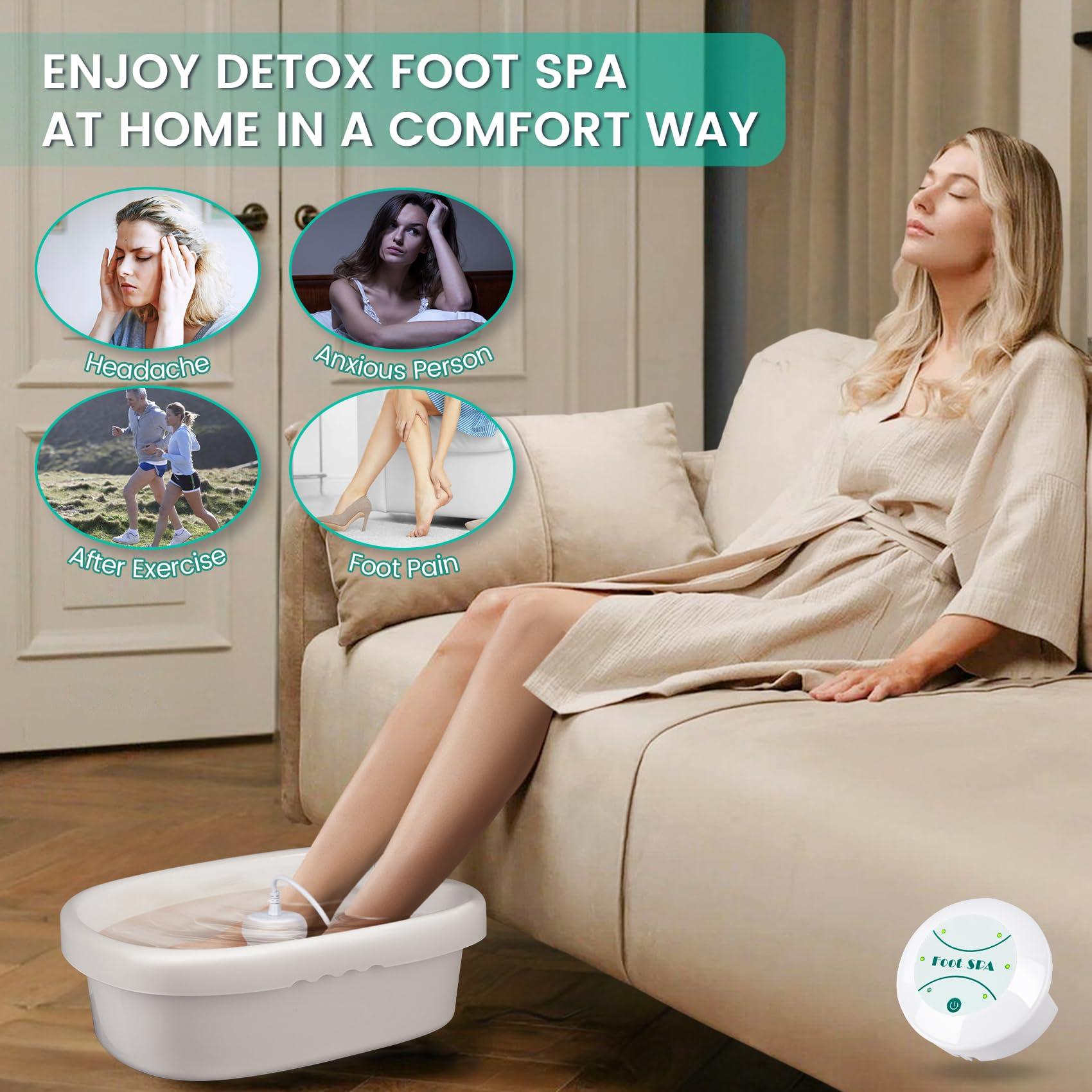 Lecaung Ionic Detox Foot Bath Machine, Personal Ionic Foot Cleanse Ionic Foot Bath SPA Machine Foot Detox System for Home Beauty Salon Spa With Basin, 100 Liners