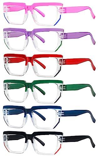 Eyekepper Eyekepper 6-Packs Metalless Design Reading Glasses for Women Screwless Hinges Readers Suitable for Wide Face(+1.25)