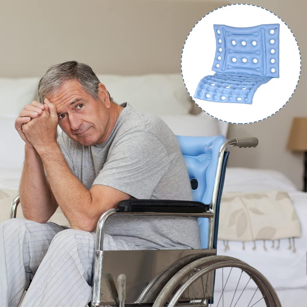 MESINURS MESINURS Wheelchair Inflatable Seat Cushion with Full Back for Elderly Bedridden Patient, Seat Pad for Back Pain Relief (B)
