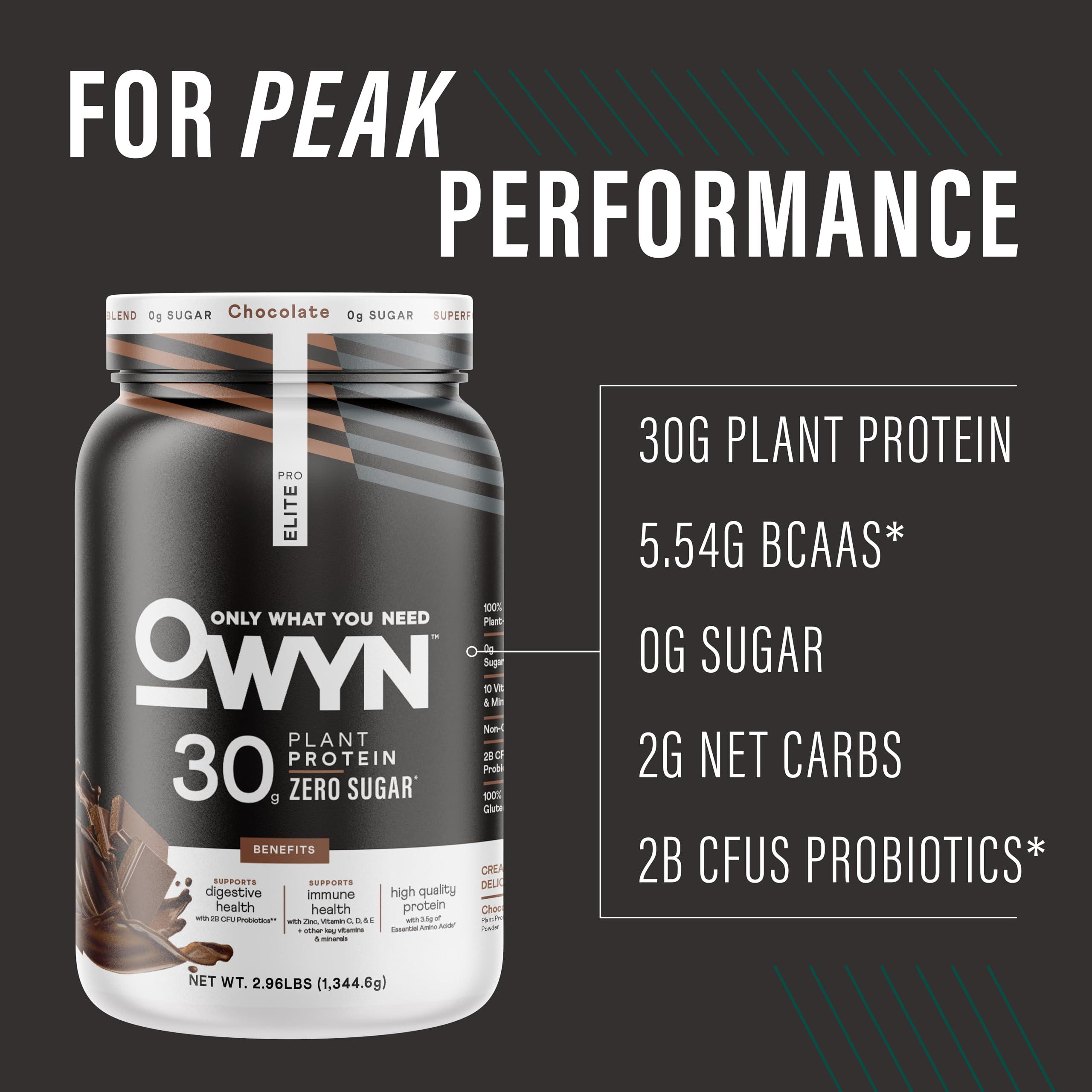 OWYN Only What You Need OWYN Only What You Need Pro Elite Vegan 30g Plant-Based High Protein Powder, Zero Sugar, Variety (2 Pack, 2.9 lbs)