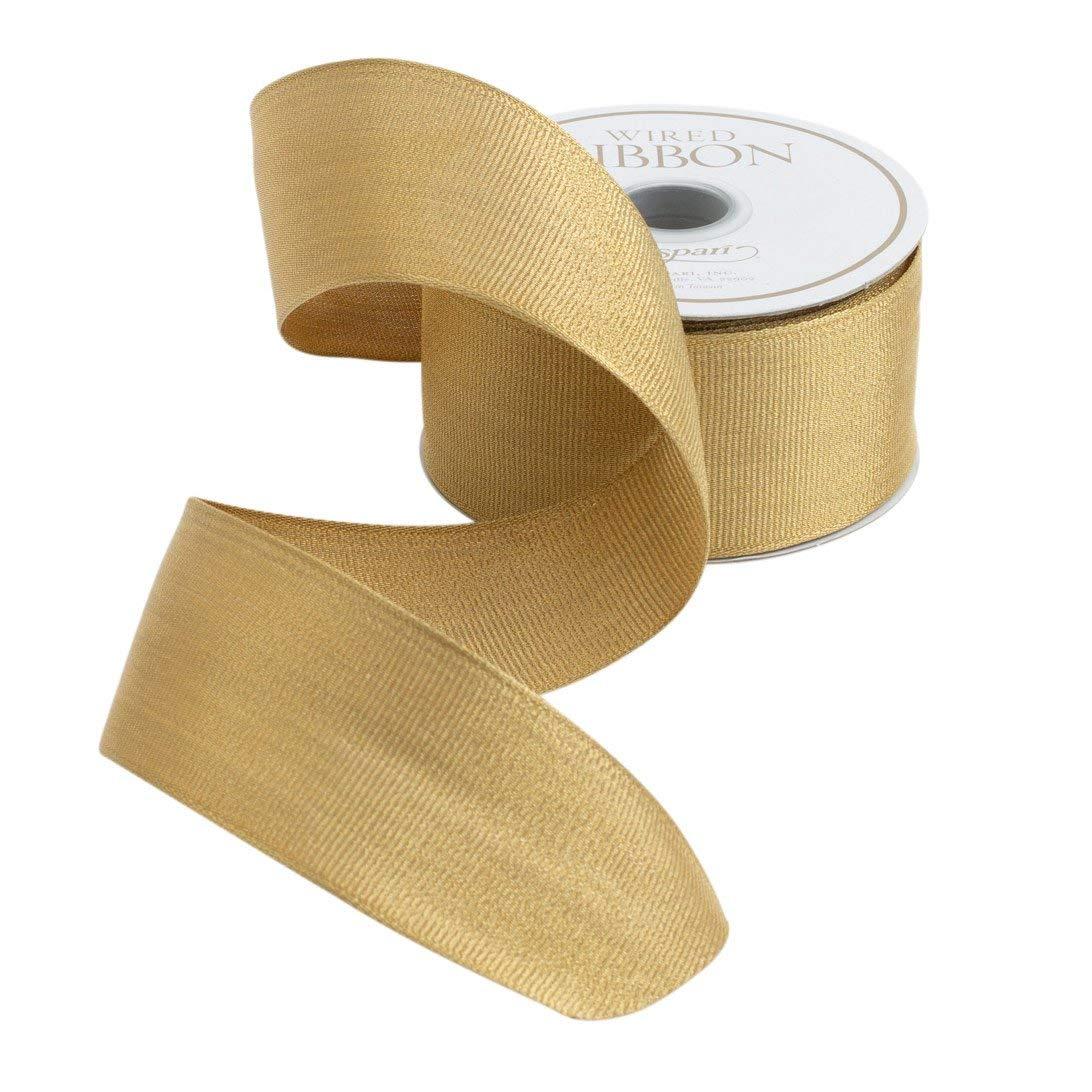 Caspari Caspari Gold Metallic Grosgrain Unwired Ribbon - Two 18 Ft. Spools