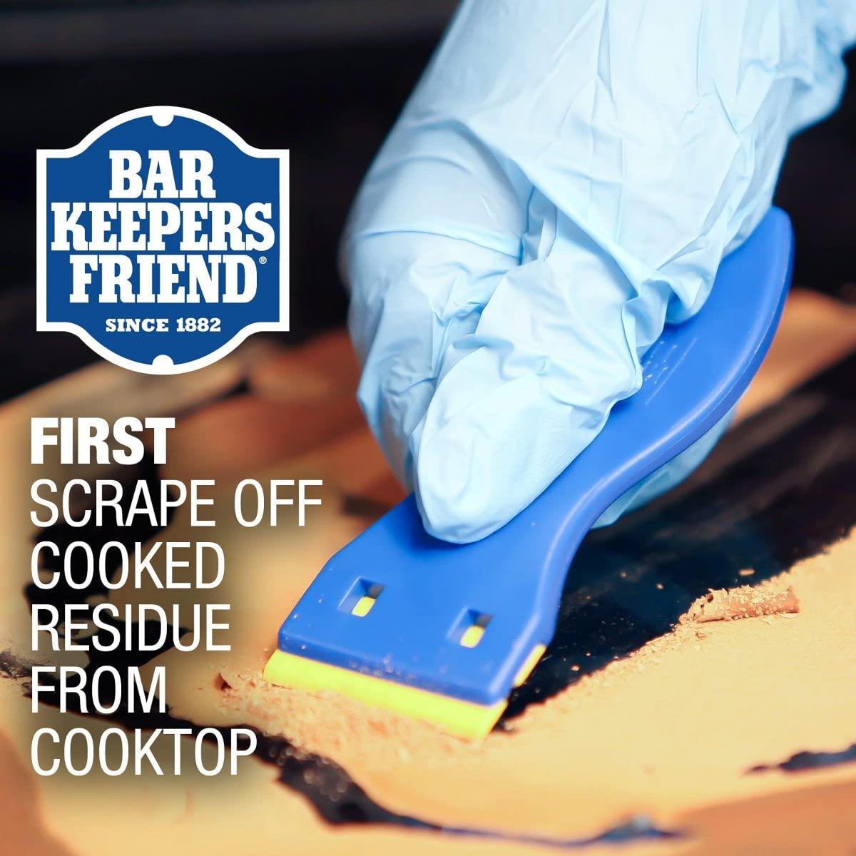 Bar Keepers Friend Bar Keepers Friend Cooktop Cleaner + Scraper + Dish Fish - Multipurpose Liquid Stovetop Cleanser, Safe for Use on Glass or Ceramic Cooking Surfaces, Copper, Brass, Chrome, Stainless Steel & Porcelain