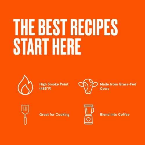 Bulletproof Grass Fed Ghee, 13.5 Oz, Bulletproof 100% Grass Fed, Pasture Raised Clarified Butter Fat, Keto, Paleo, Lactose Free, Casein Free, Non-GMO