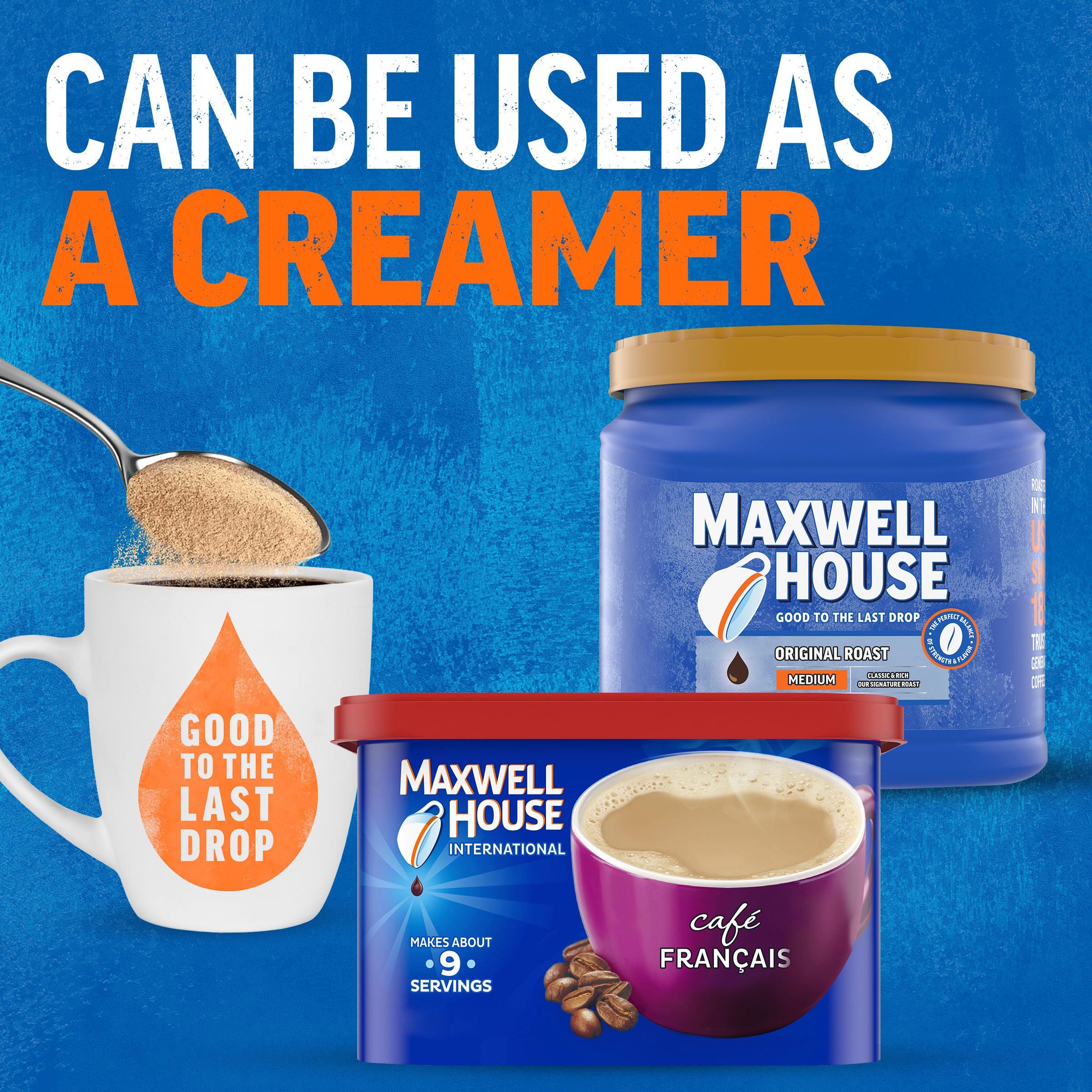 MAXWELL HOUSE Maxwell House International Cafe Flavored Instant Coffee, Cafe Francais, 7.6 Ounce Canister