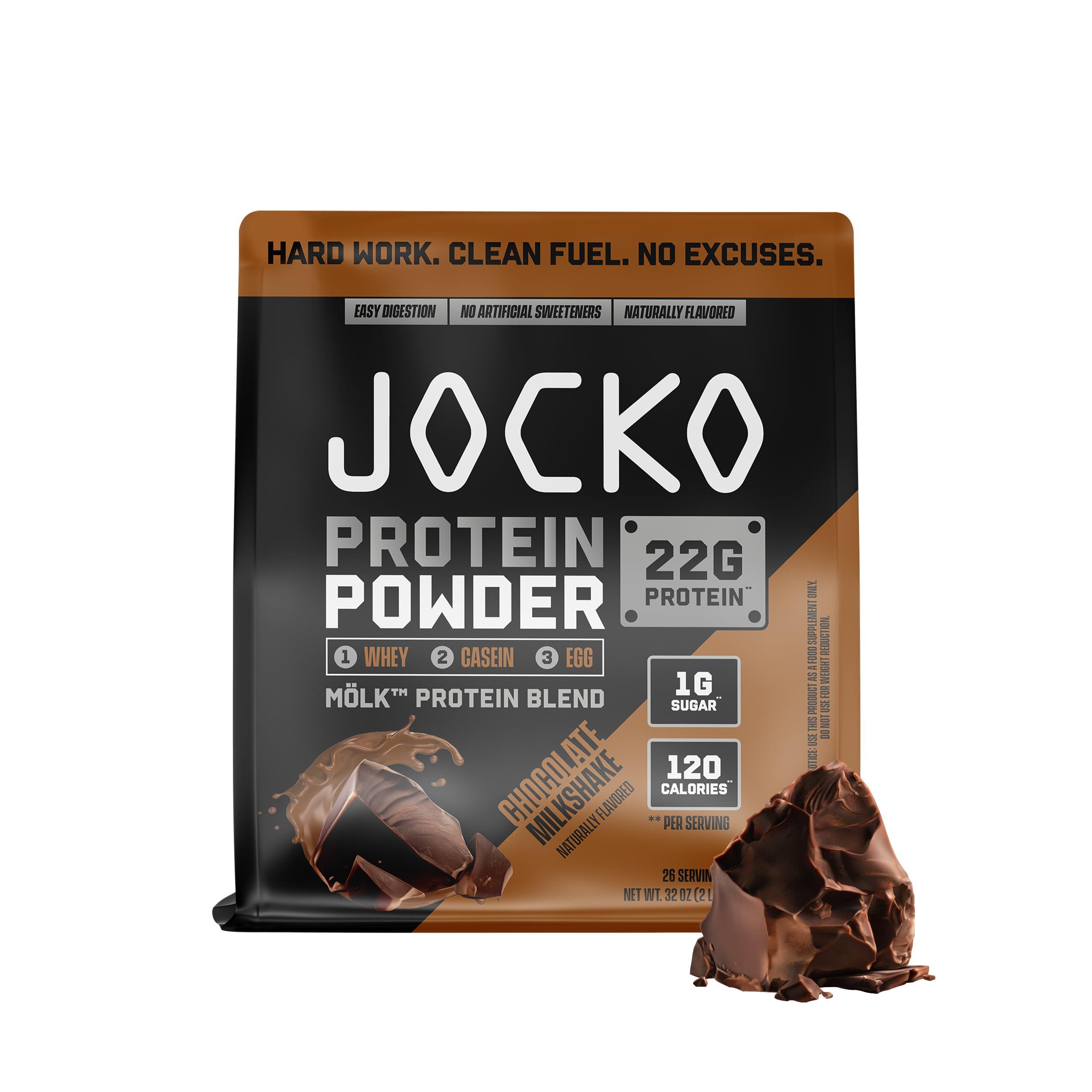Jocko Fuel Jocko Mlk Whey Protein Powder 22g Protein - Low Sugar Monk Fruit Blend - Muscle Recovery & Growth, Packaging May Vary (31 Servings, Chocolate Milkshake)