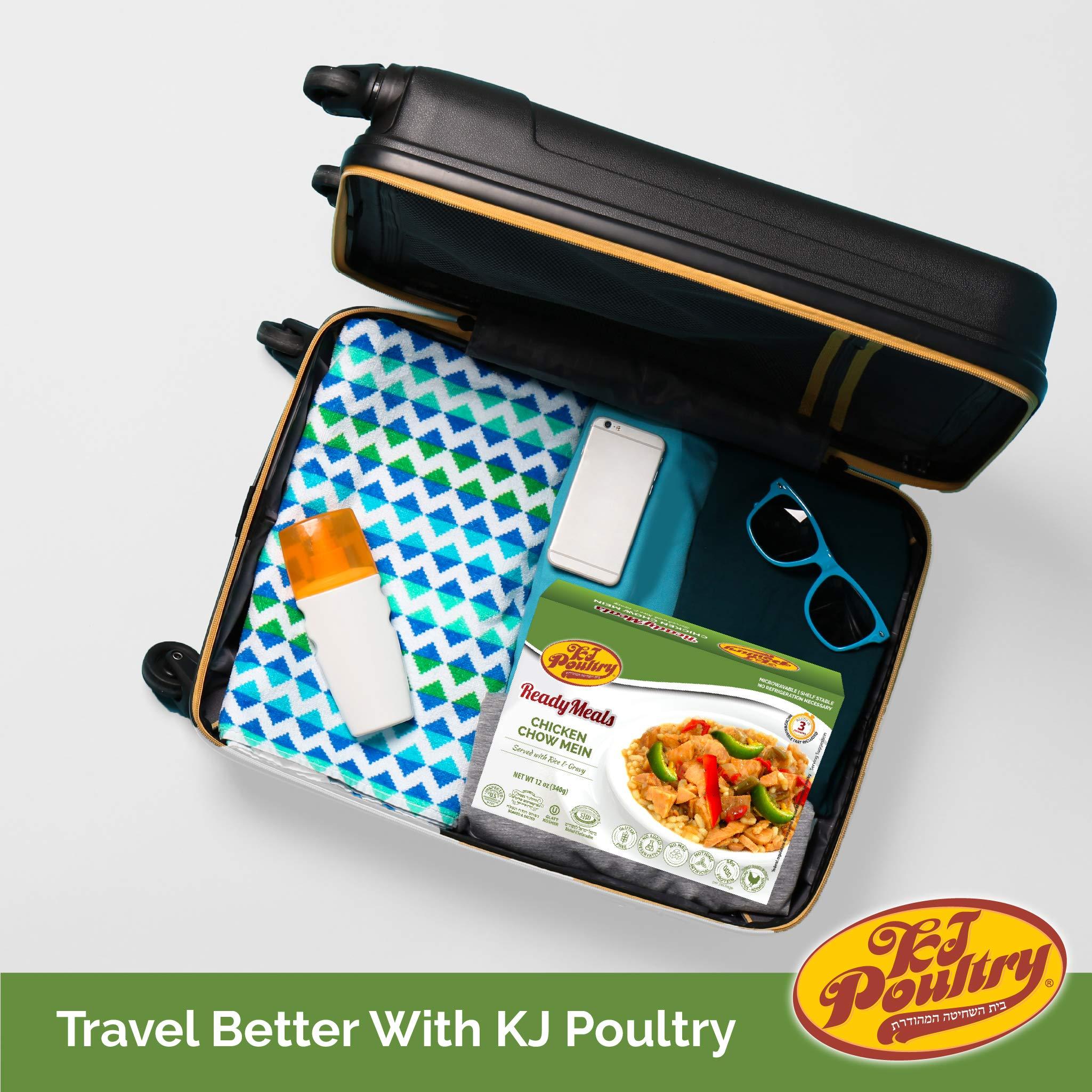 KJ Poultry KJ Poultry Kosher Ready Meals - Chicken Chow Mein, MRE Meat Meals Ready to Eat, Gluten Free (6 Pack) Prepared Entree Fully Cooked, Shelf Stable Microwave Dinner Travel Military Camping Survival