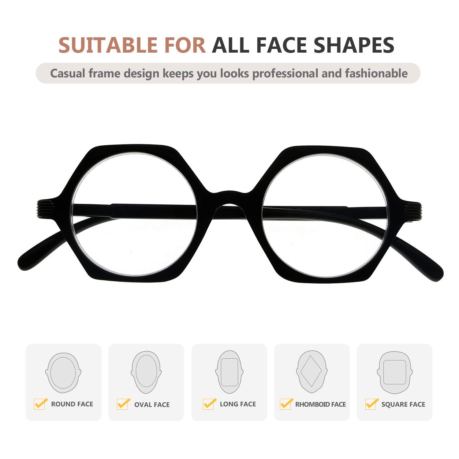 Eyekepper Eyekepper 4-Pack Round Full Coverage Ultrathin Flex Frame Reading Glasses Readers Amber Frame Black Arms+2.75