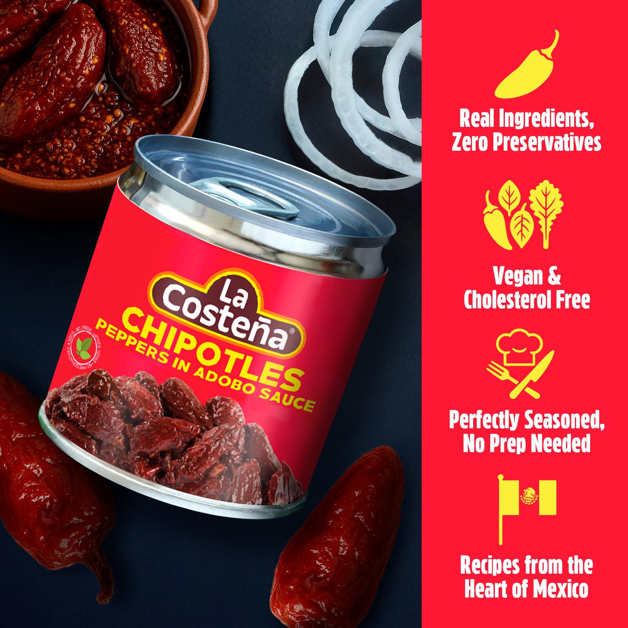 La Costeña La Costea Chipotle Peppers in Adobo Sauce 7 oz (6-Pack)