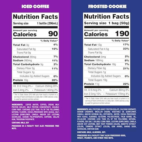 Quest Nutrition Quest Mocha Latte Iced Coffee & Chocolate Cake Frosted Cookies Mix-In Bundle, Protein Snack