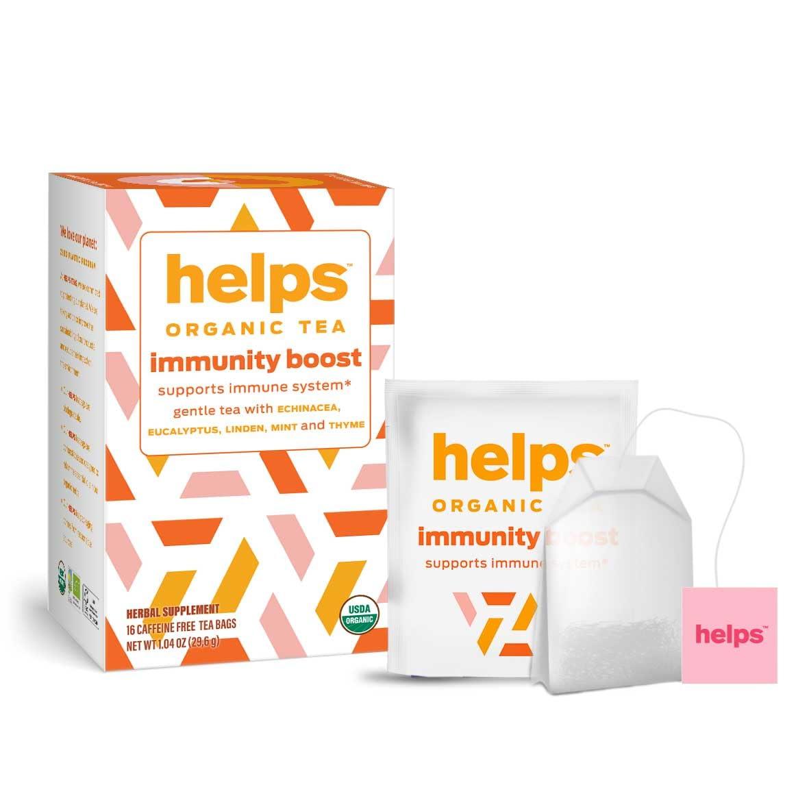 HELPS PHARMADUS BOTANICALS HELPS TEAS | Helps Immunity Boost | Organic herbal blend of Echinacea, Eucalyptus, Mint, Linden, Thyme and Natural Honey Flavor. Facilitates Respiratory Health | 16 Tea Bags - Pack of 6 |
