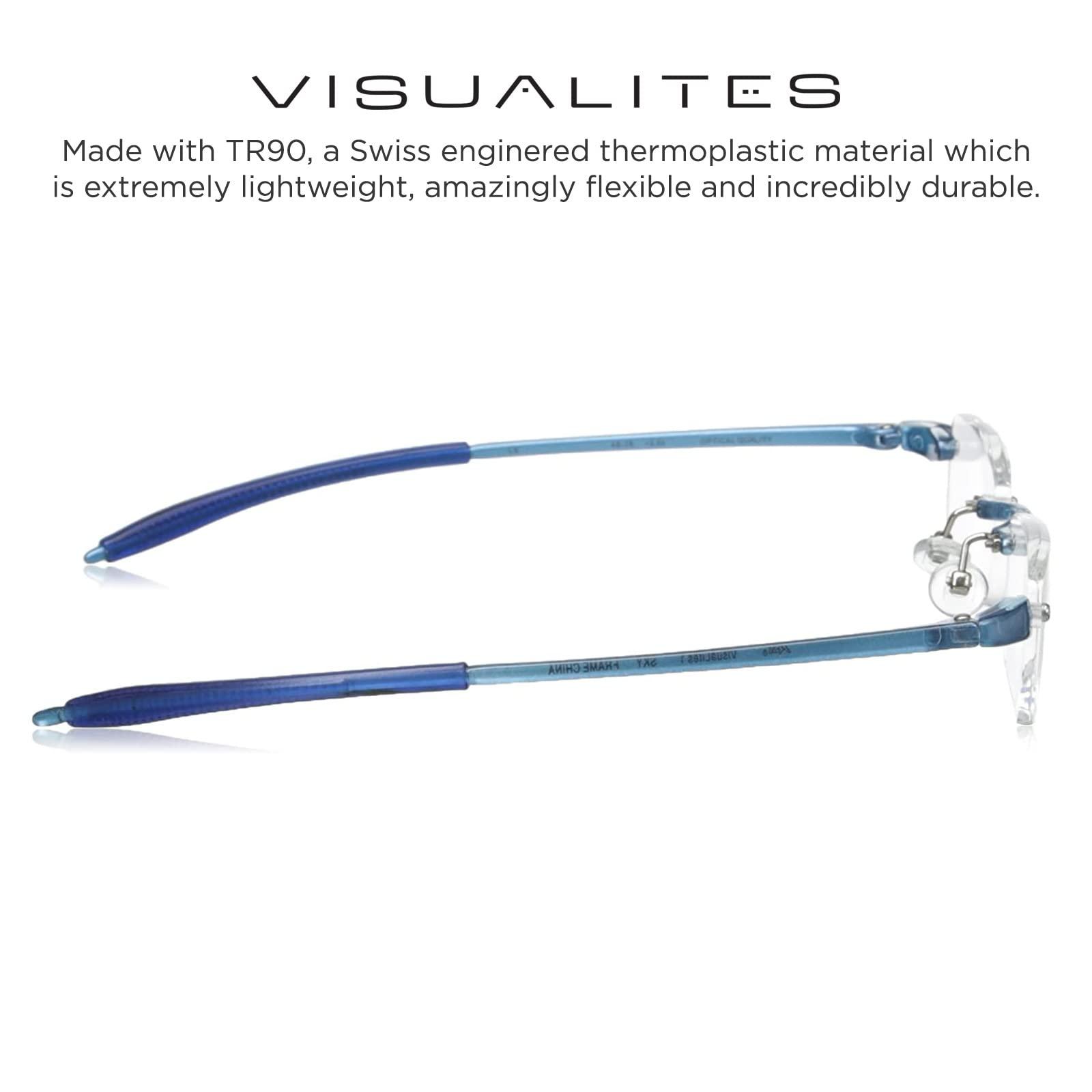 Visualites Visualites 1 Sky Blue 1.00 Power Lightweight Rimless Reading Glasses For Men and Women