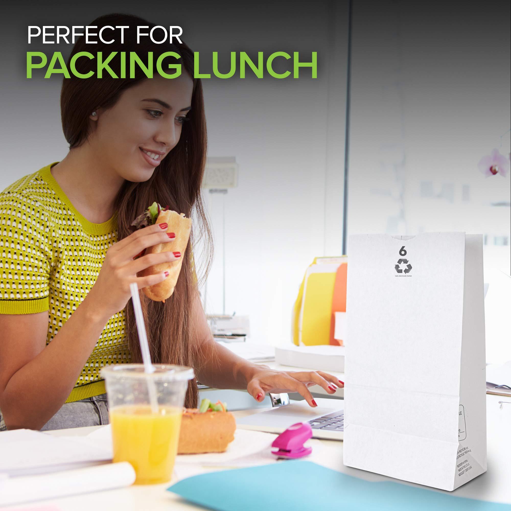 Stock Your Home Stock Your Home 6 Lb White Paper Bags (200 Count) - Eco Friendly White Lunch Bags - Small White Paper Bags for Packing Lunch & Snacks - Blank White Lunch Bags Paper for Arts & Crafts Projects