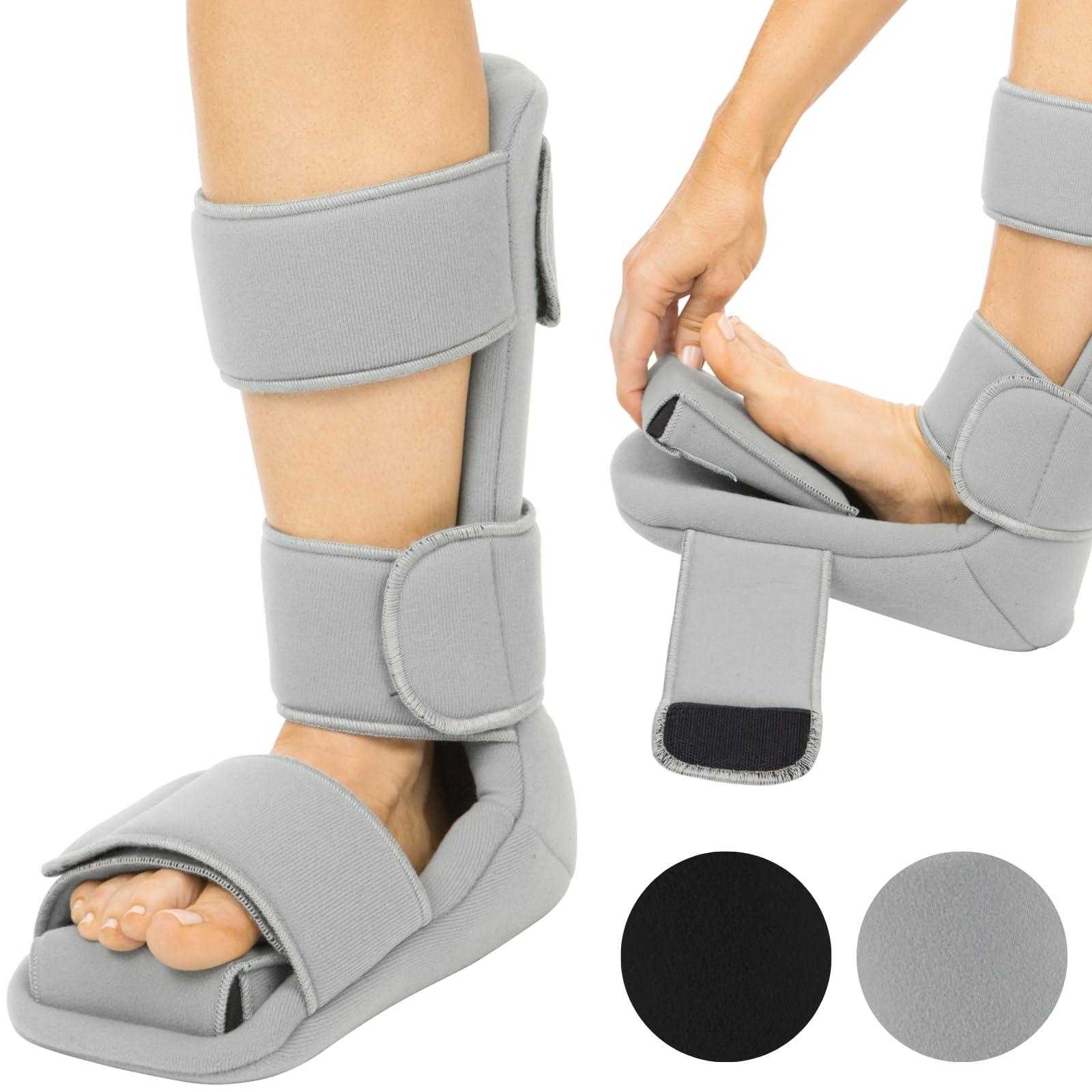 Vive Vive Plantar Fasciitis Night Splint Plus Trigger Point Stretch Wedges - Soft Leg Brace Support, Orthopedic Sleeping Immobilizer Stretch Boot (Medium: Men\'s: 5.5-8, Women\'s 7-9.5)
