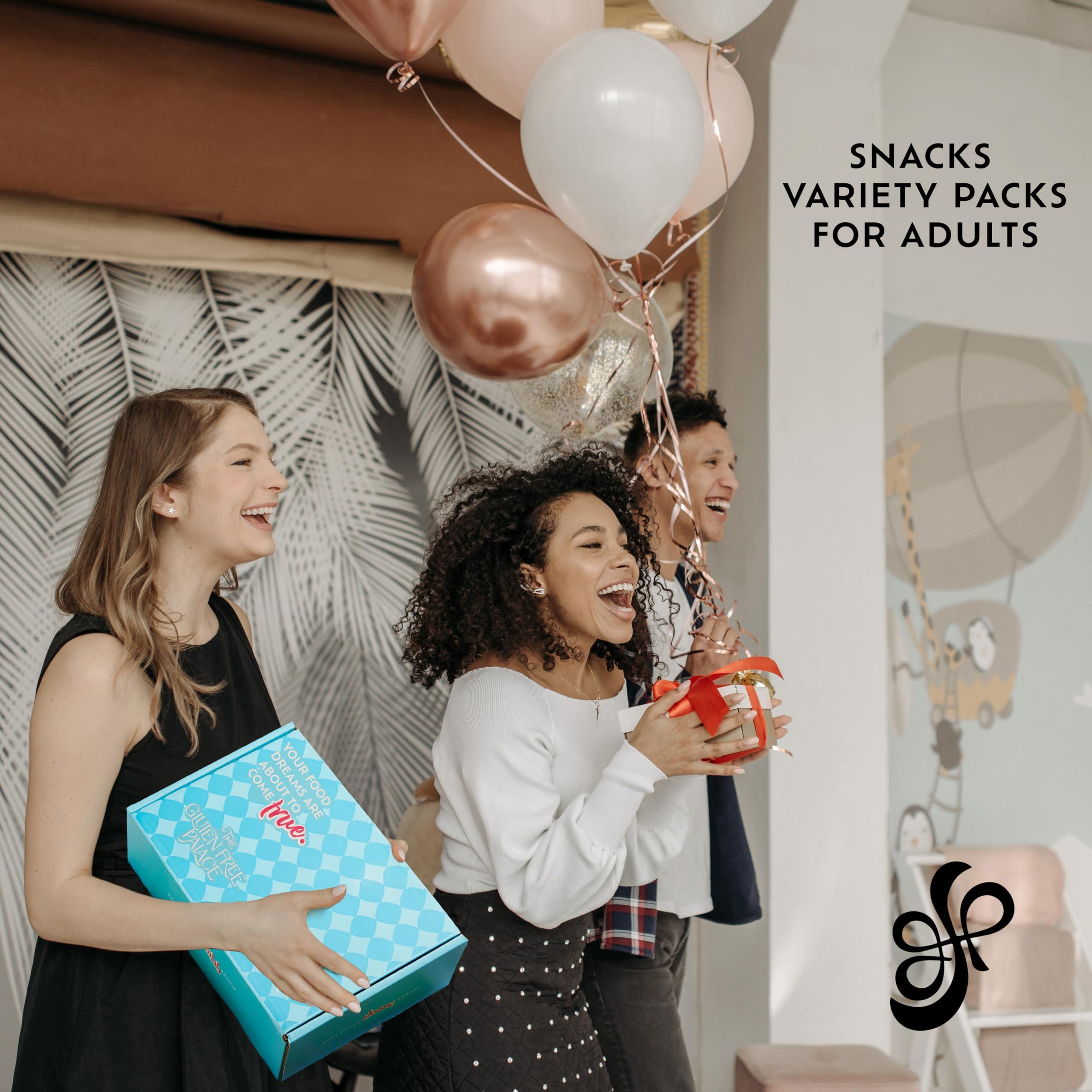 GLUTEN FREE PALACE Gluten Free Palace Deluxe Snacks Variety Pack Vegan Snacks for Adults - Healthy Valentines Day Gift Basket and Snack Box for College Students (32 Count)