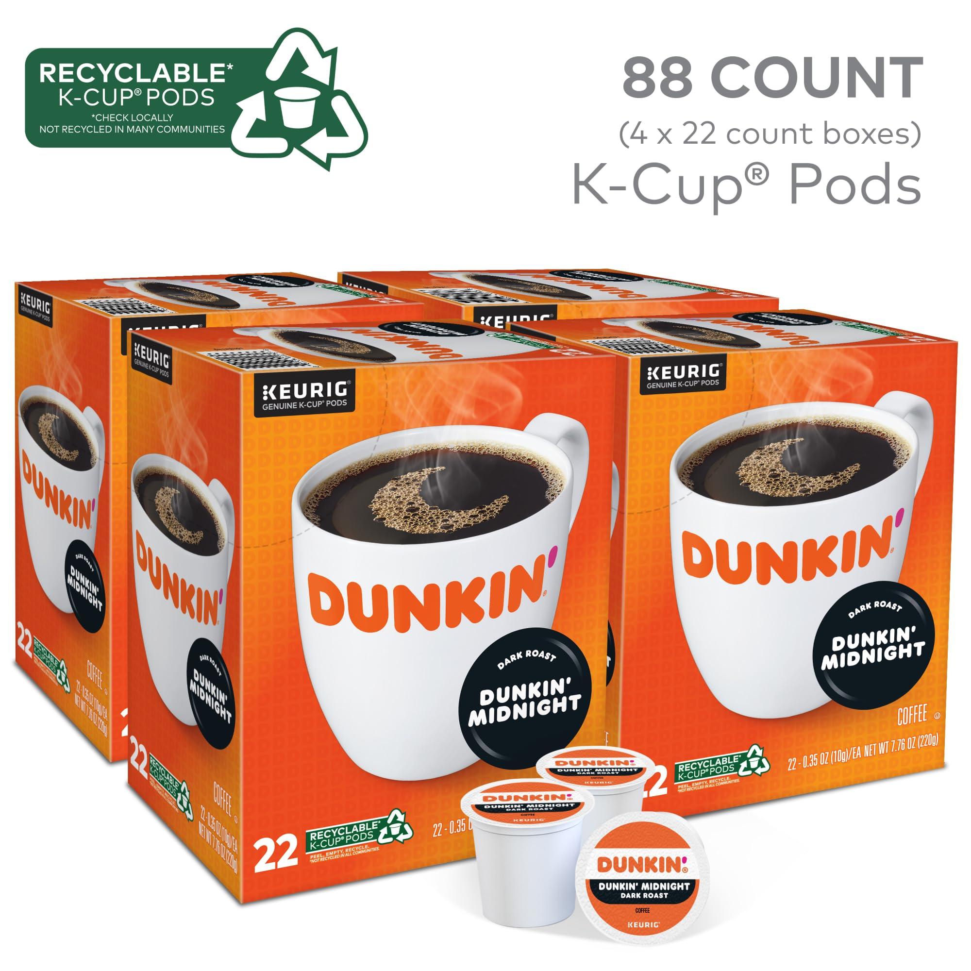 Dunkin' Donuts Dunkin' Donuts® Single-Serve Coffee K-Cup® Pods, Dark Roast, Case Of 88 K-Cup Pods