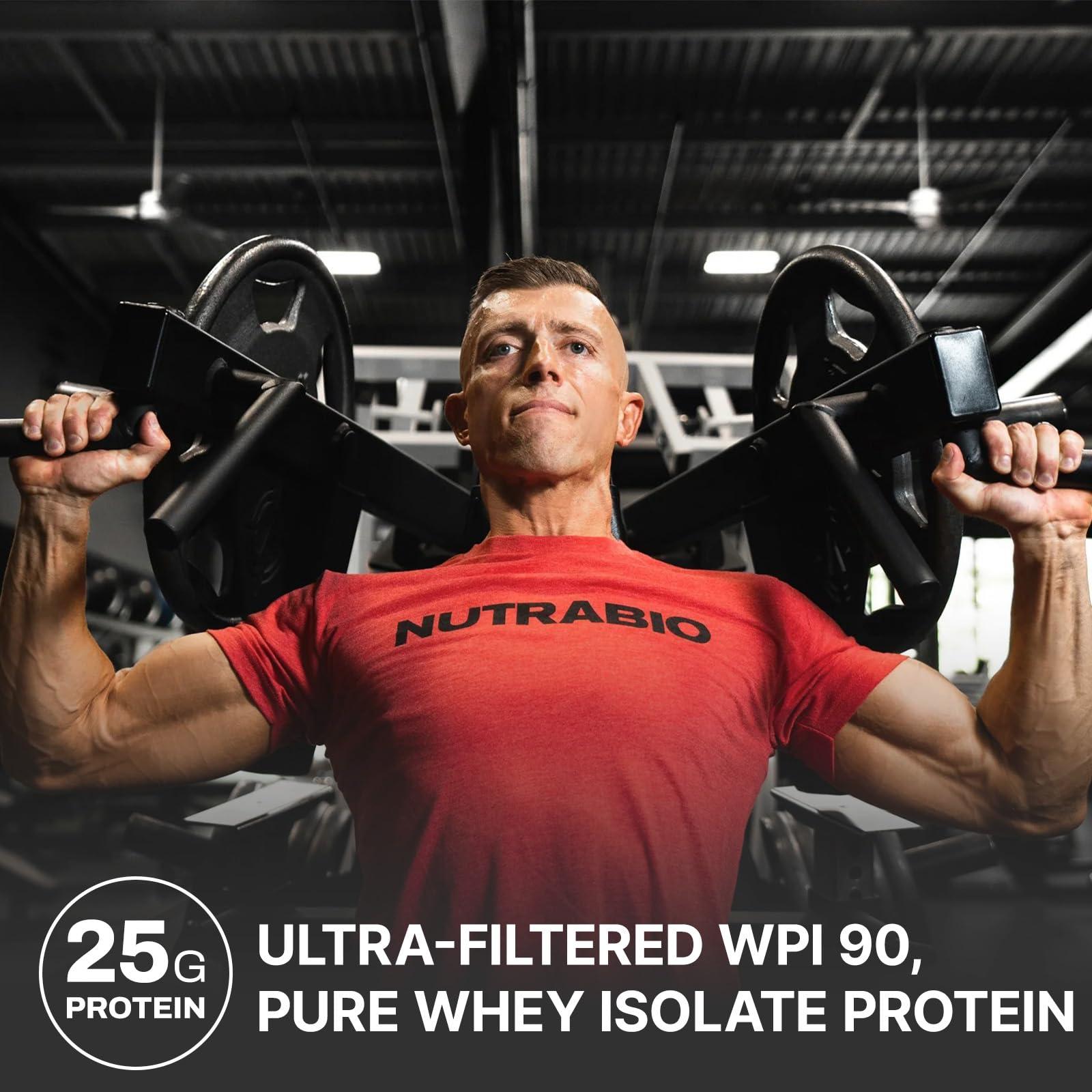 NutraBio NutraBio Whey Protein Powder Isolate Supplement 25g of Protein Per Scoop with Complete Amino Acid Profile - Soy and Gluten Free Protein Powder - Zero Fillers and Non-GMO - Vanilla Caramel- 2 Lbs.