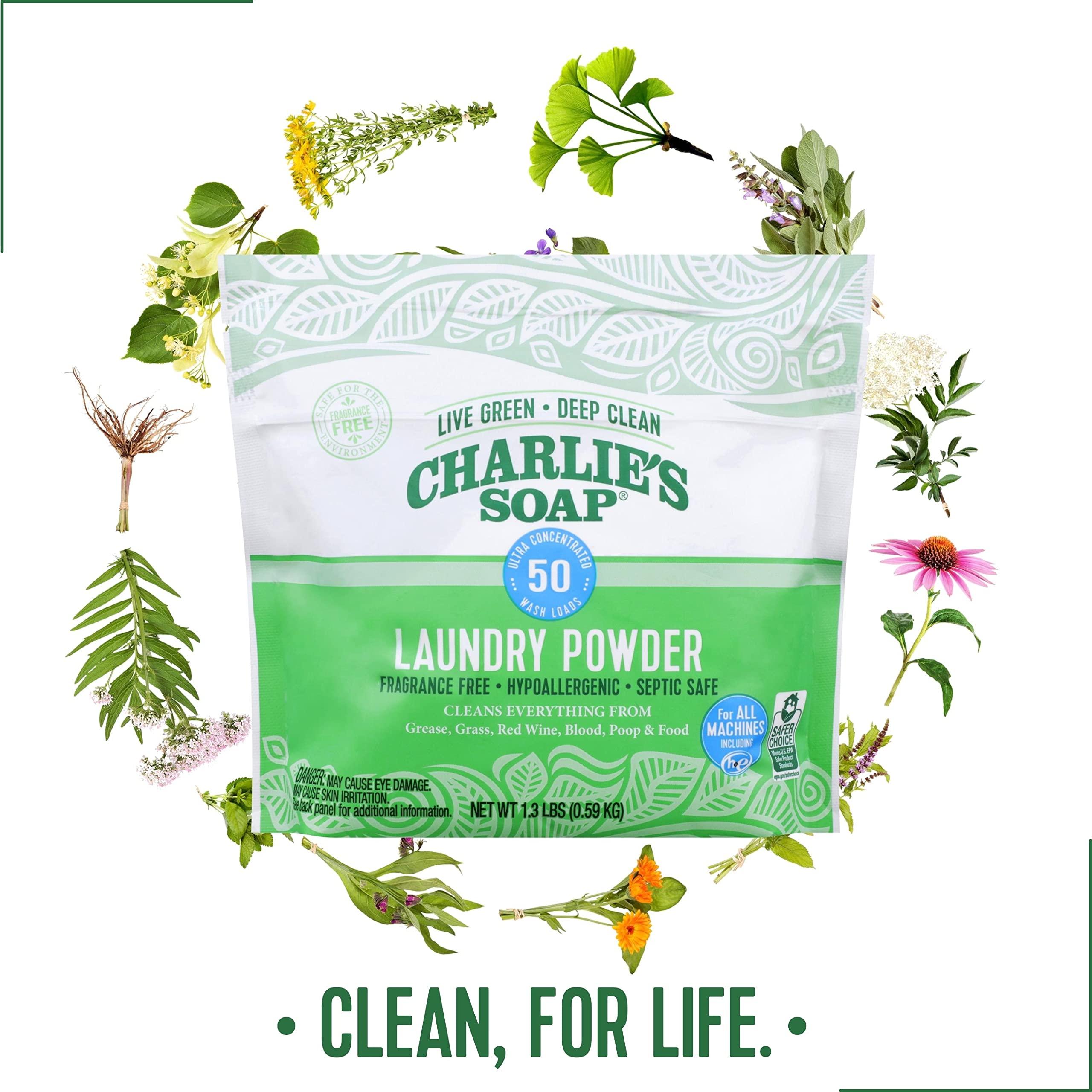 Charlie's Soap Charlie's Soap - Unscented Laundry Powder 50 Loads (Six 50-load Bags, 300 Total Loads)