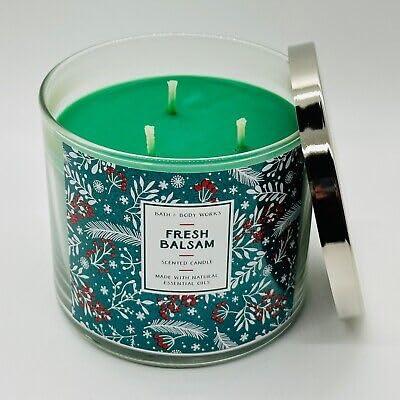 Generic Bath and Body Works Fresh Balsam 3-Wick Candle 14.5 Ounce