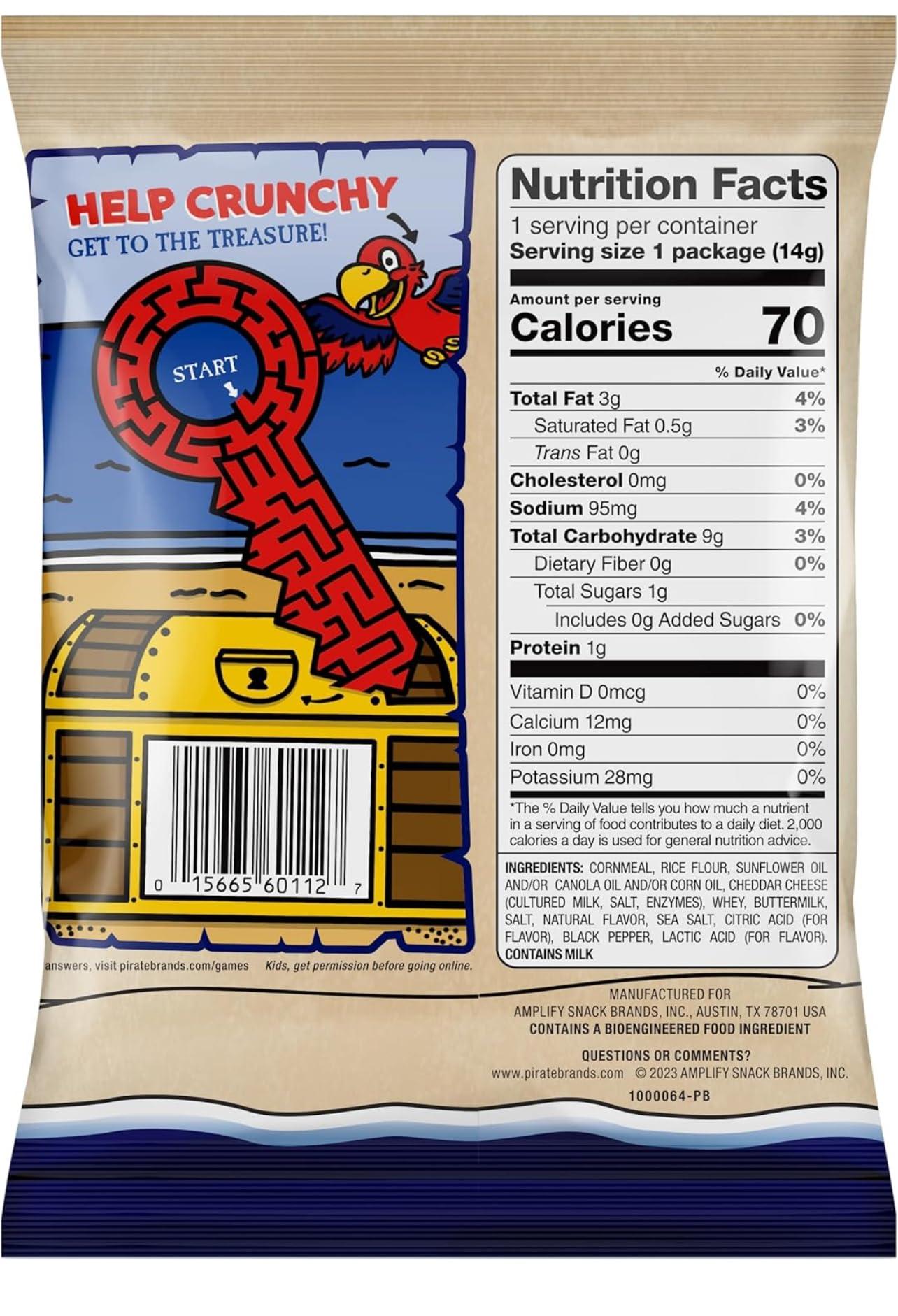 Pirate Brand Pirate Booty, Aged White Cheddar Rice and Corn Puffs, 40 Count