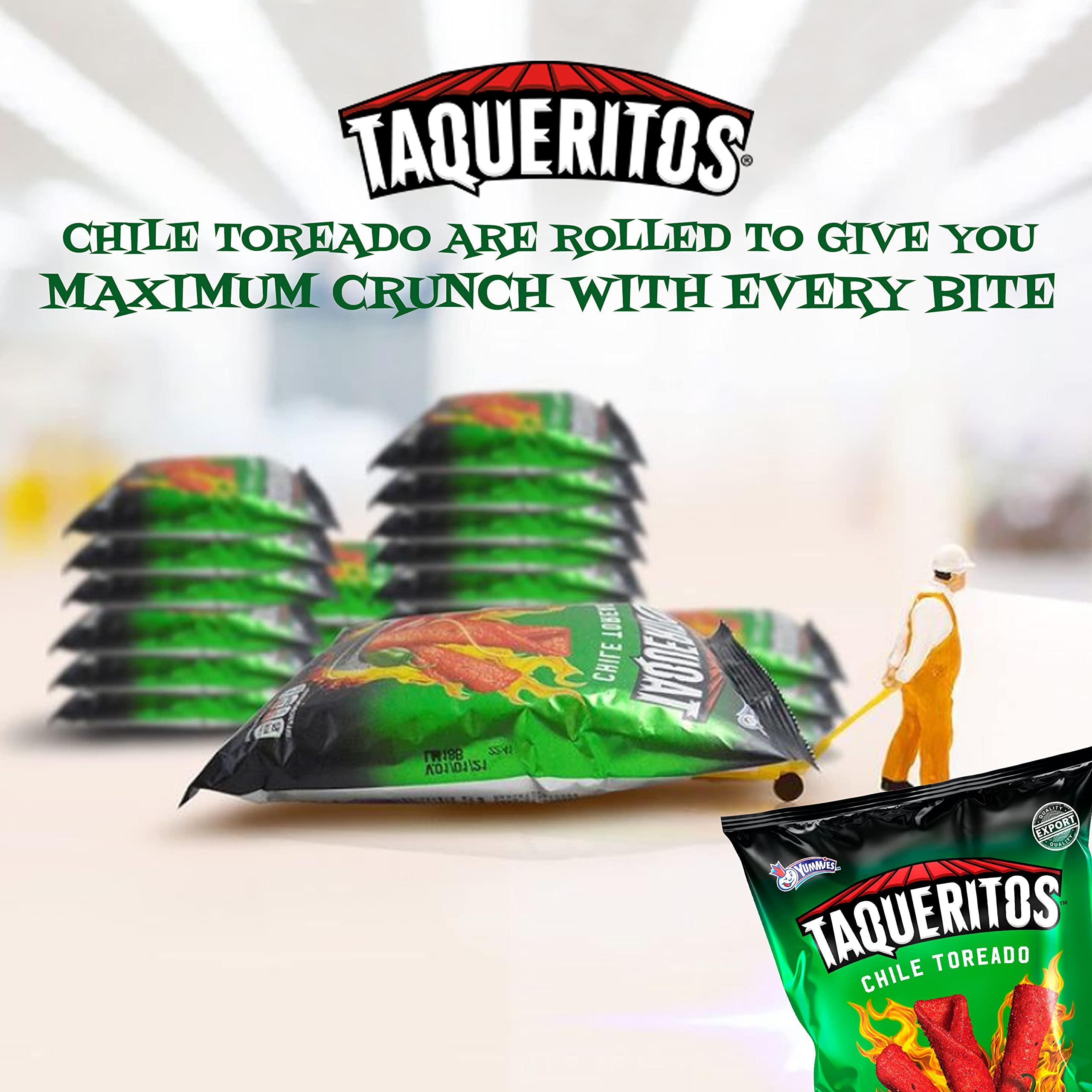 Taqueritos Taqueritos Rolled Tortilla Chips in Chile Toreado Flavor 8 oz, 20 Pack