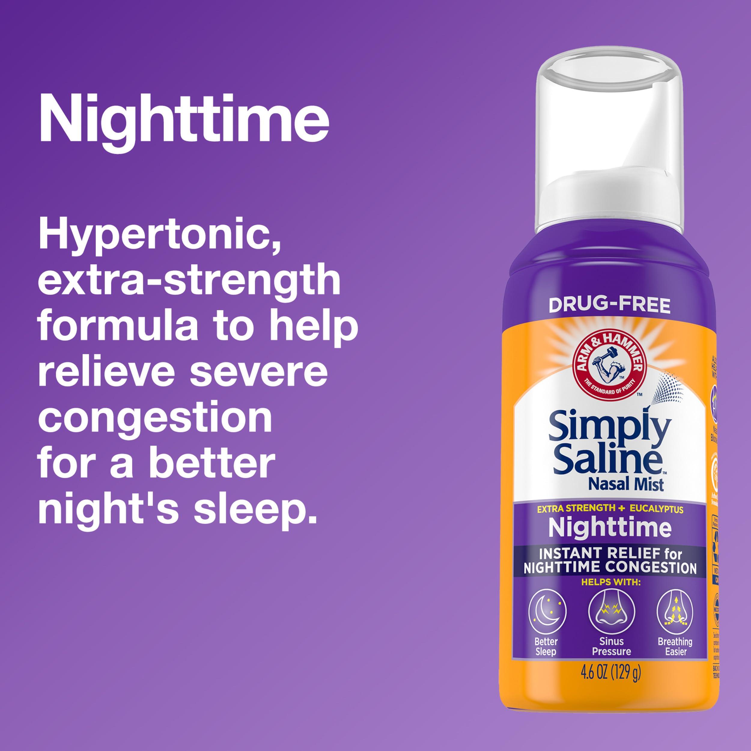 Arm & Hammer ARM & HAMMER Simply Saline Nighttime Nasal Mist 4.6oz- Instant Relief for SEVERE Congestion- One 4.6oz Bottle