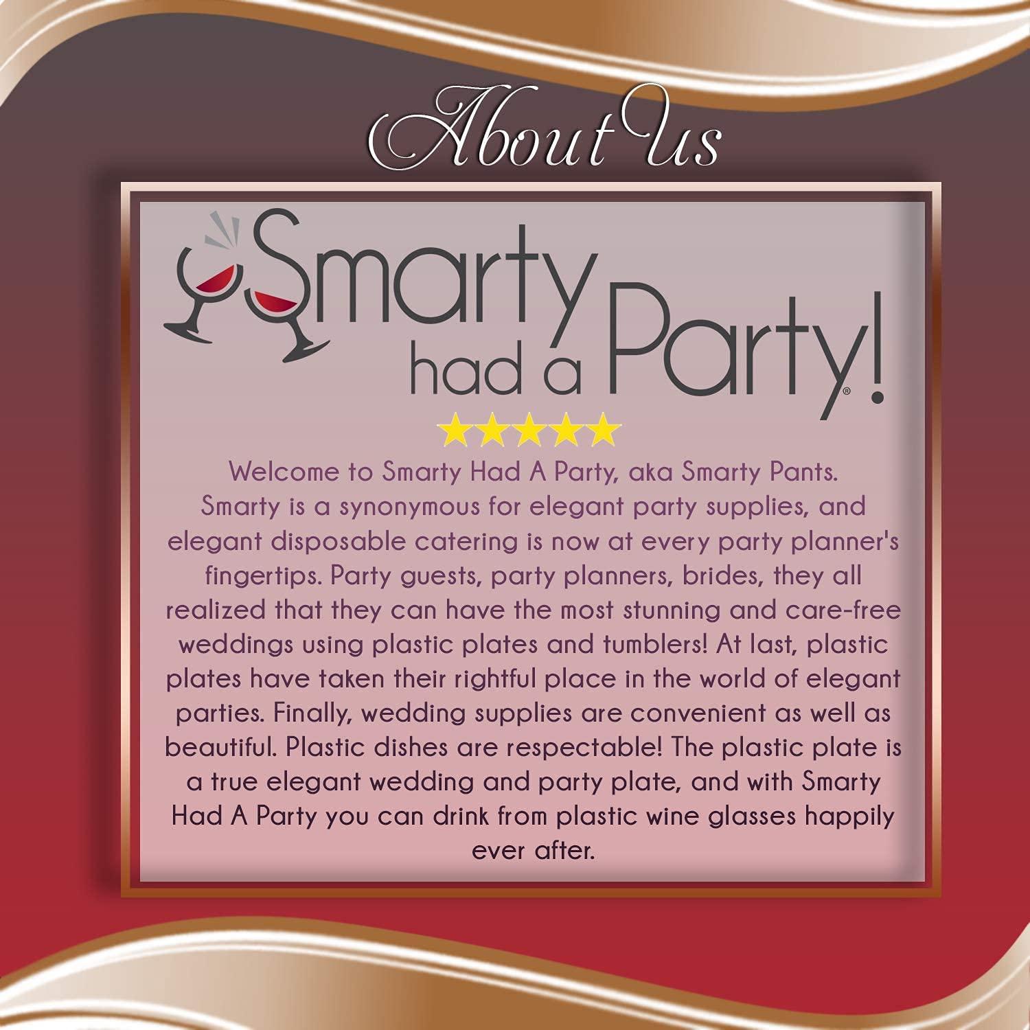 Smarty Had A Party Elegant Disposable Plastic Dinnerware Set, Heavy Duty Plastic Plates (Red, Wedding Value Set (60 Guests))