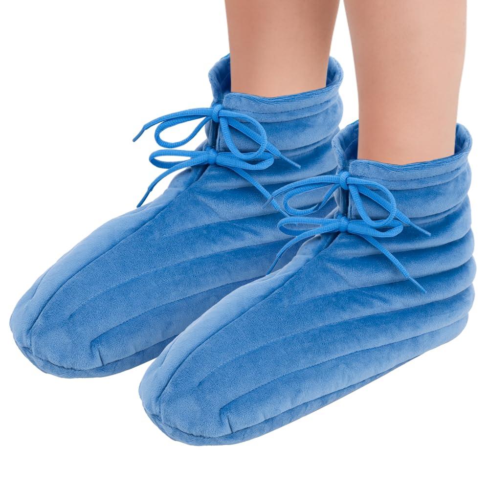 NEWGO NEWGO Bundle of Microwave Heating Pad for Face and Microwave Booties Wrap Blue