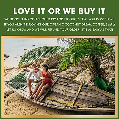 Roastt Coffee Organic Coconut Coffee Pods for Keurig K Cup Compatible Brewers, Organic Medium Roast Caffeinated Coconut Coffee Pods, Brew Hot or over Ice, Compatible with K-Cups and Keurig Brewing Machines Pack of 