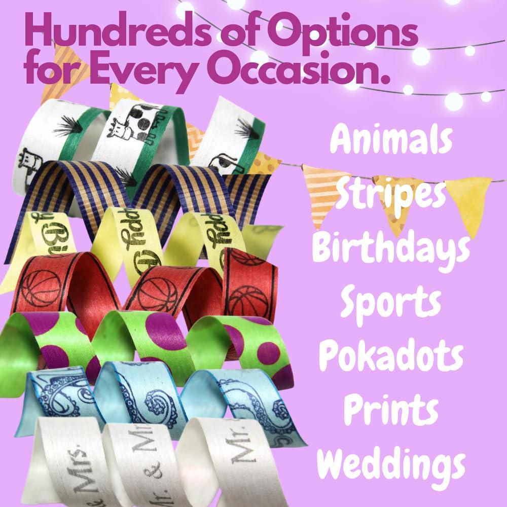 Cream City Ribbon Natural Cotton Curling Ribbon for Gift Wrapping | 100% Biodegradable Holiday Gift Ribbons for Presents & Ribbons for Crafts | Colored Curling Ribbon | 3/16, 1/2 & 5/8 Inch (Holiday Green & White)