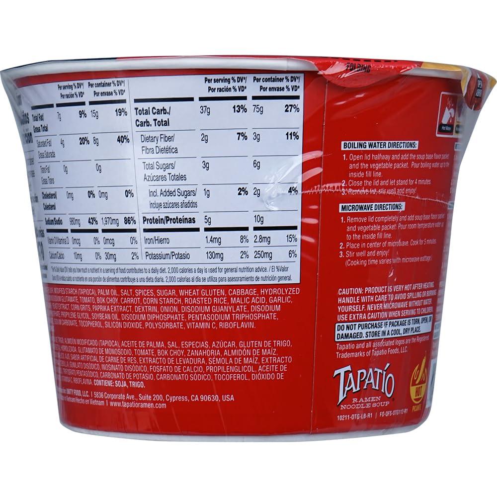 Tapatio Tapatio Ramen Noodle Soup Big Bowl 105g, Original (Bulk Case of 6)