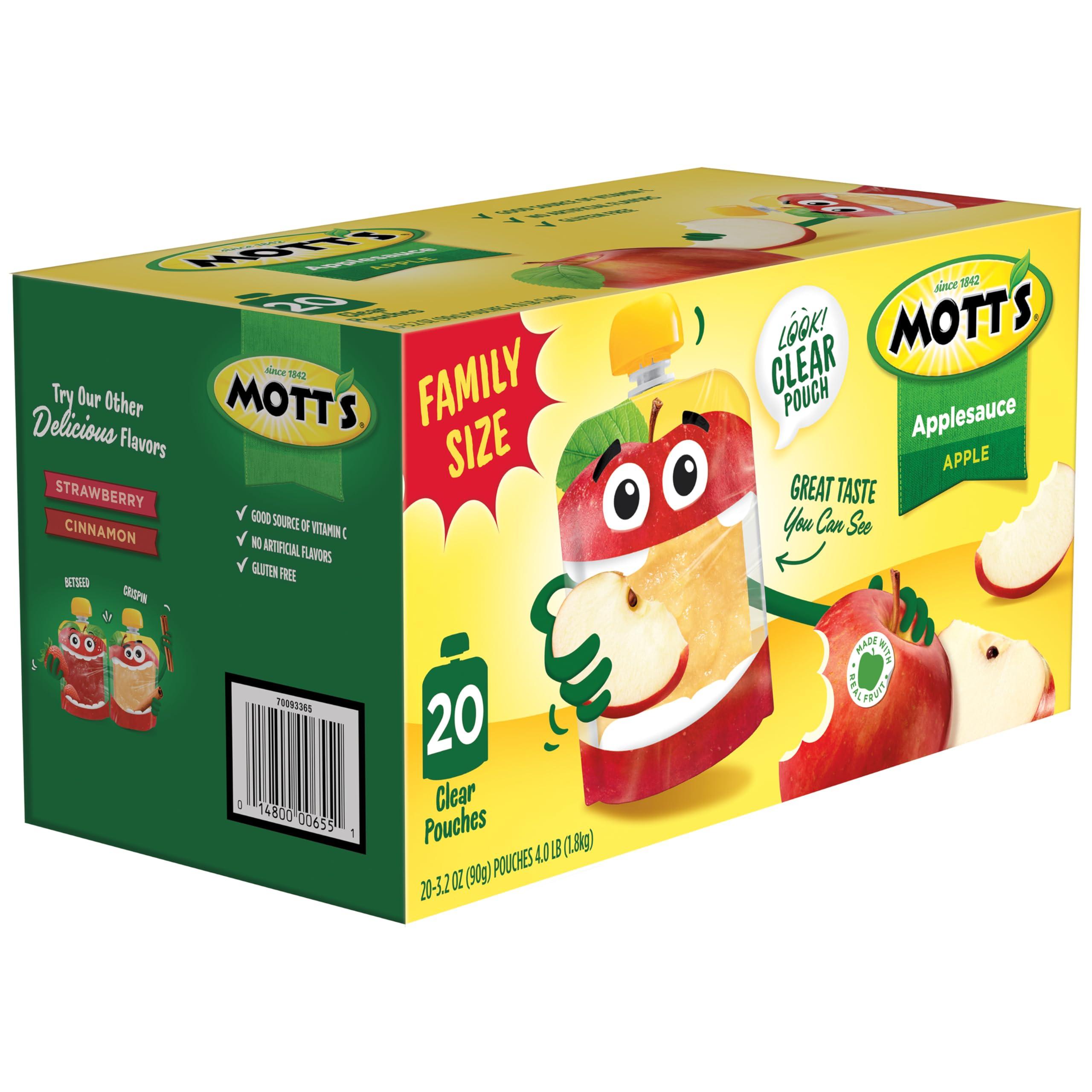 Mott's Mott's Applesauce, Clear Pouches, 3.2 oz (Pack Of 20)
