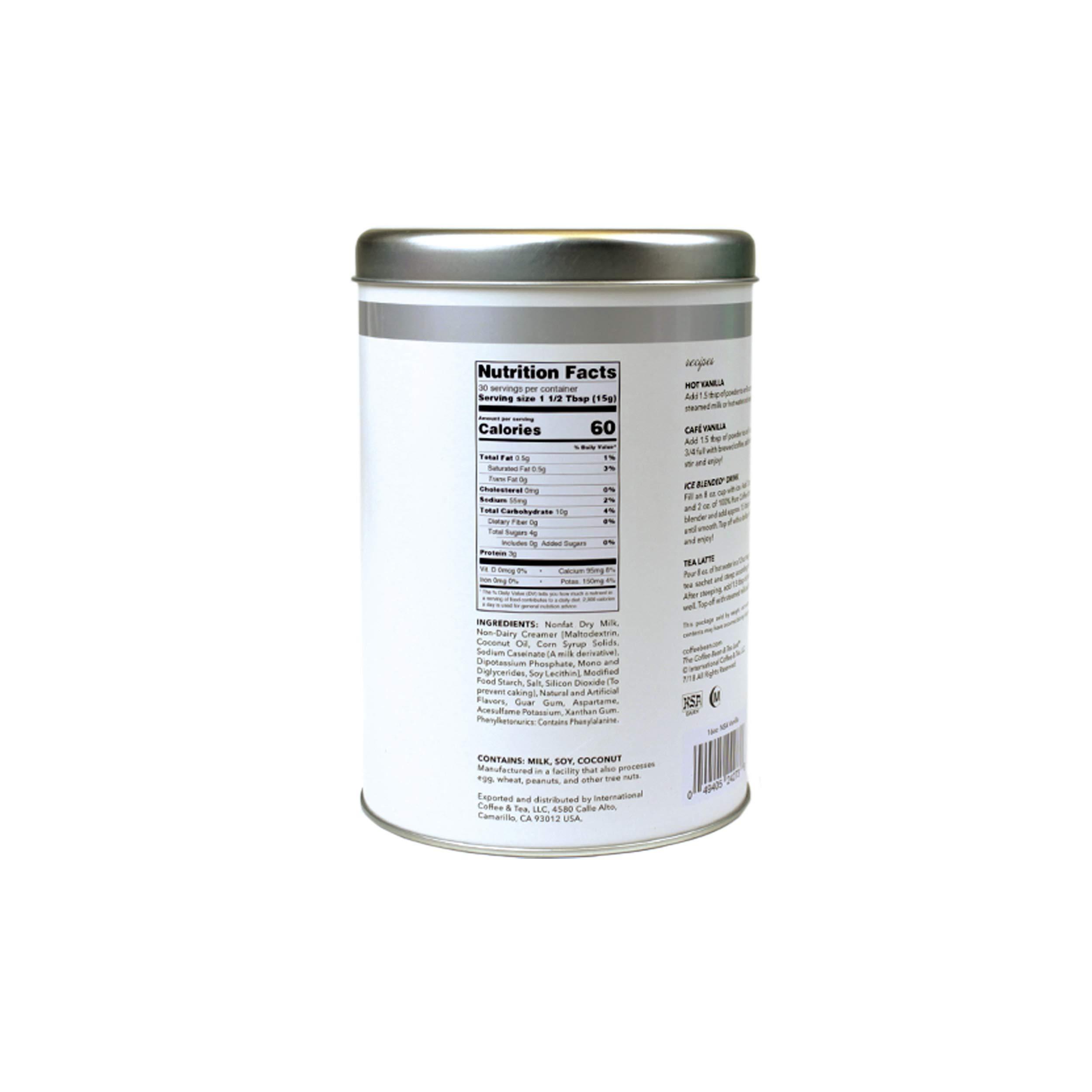 The Coffee Bean & Tea Leaf The Coffee Bean & Tea Leaf, French Vanilla (no sugar added) Powdered Creamer for Coffees, Lattes, Smoothies 22oz Tin