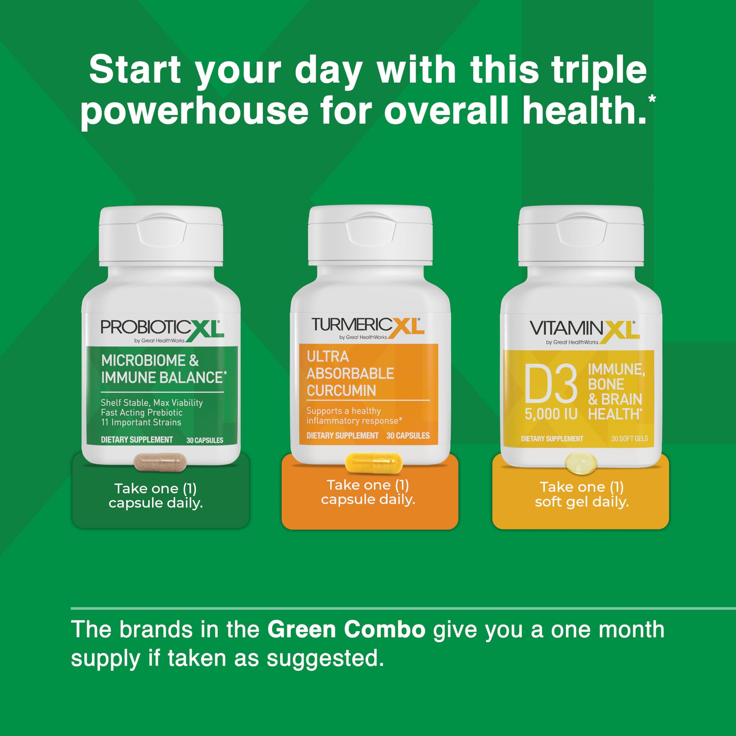 OmegaXL TrioXL - 3 Powerful Supplements That Promote a Strong Immune System, Includes TumericXL, VitaminXL D3 & ProbioticXL, Gluten-Free Immune Booster, 3-30 Count