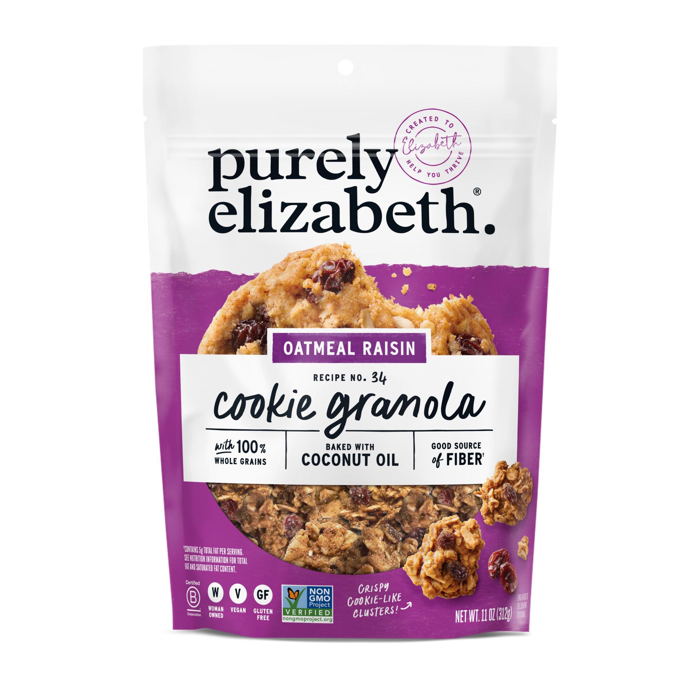 purely elizabeth. Purely Elizabeth Cookie Granola, Oatmeal Raisin, Gluten-Free, Non-GMO (11oz Bag)