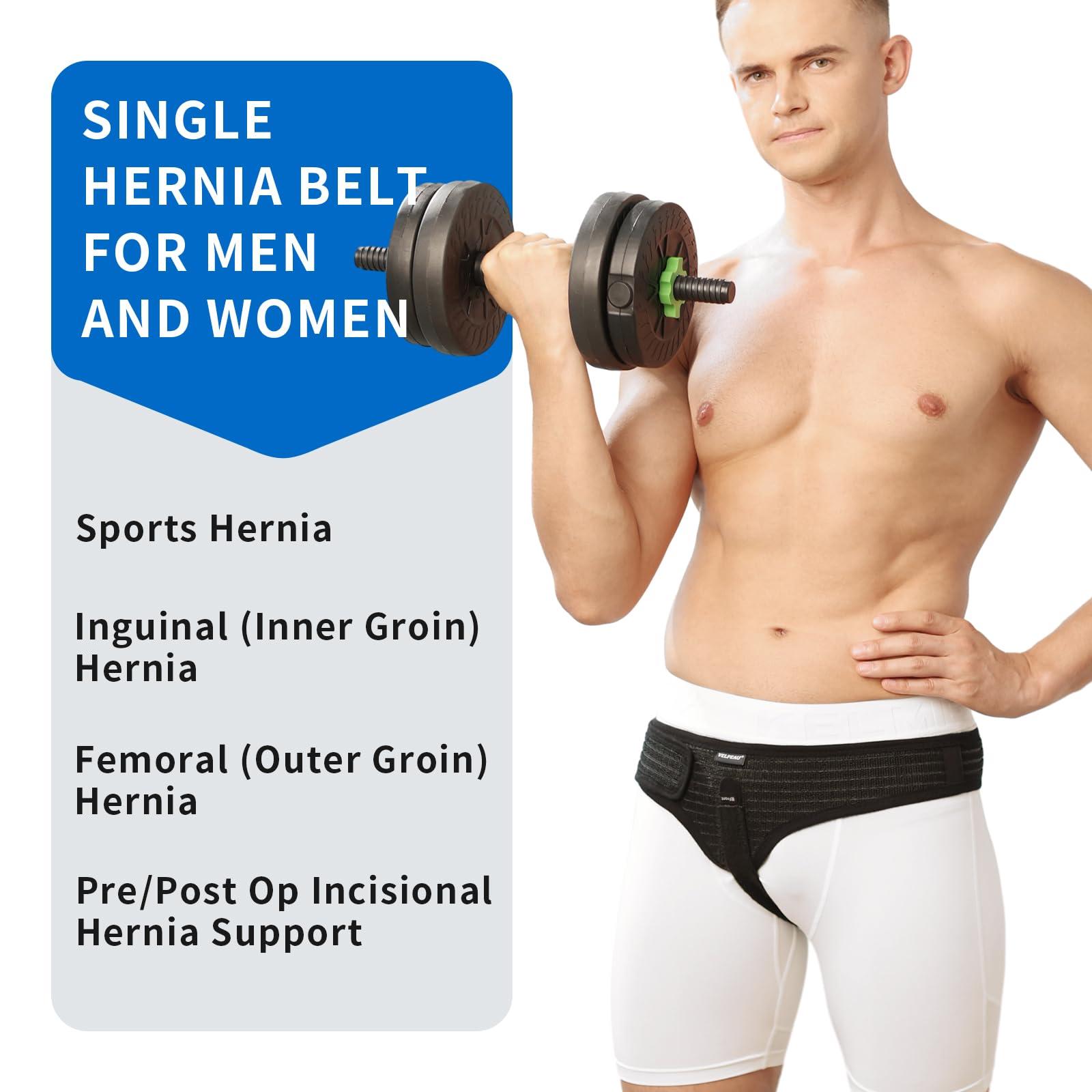 Velpeau Velpeau Hernia Belt for Men and Women, Fits Left or Right Side, Inguinal, Groin Hernia Support Truss Underwear Briefs, Pain Relief Recovery Adjustable Strap with Removable Compression Pad (Black, M)