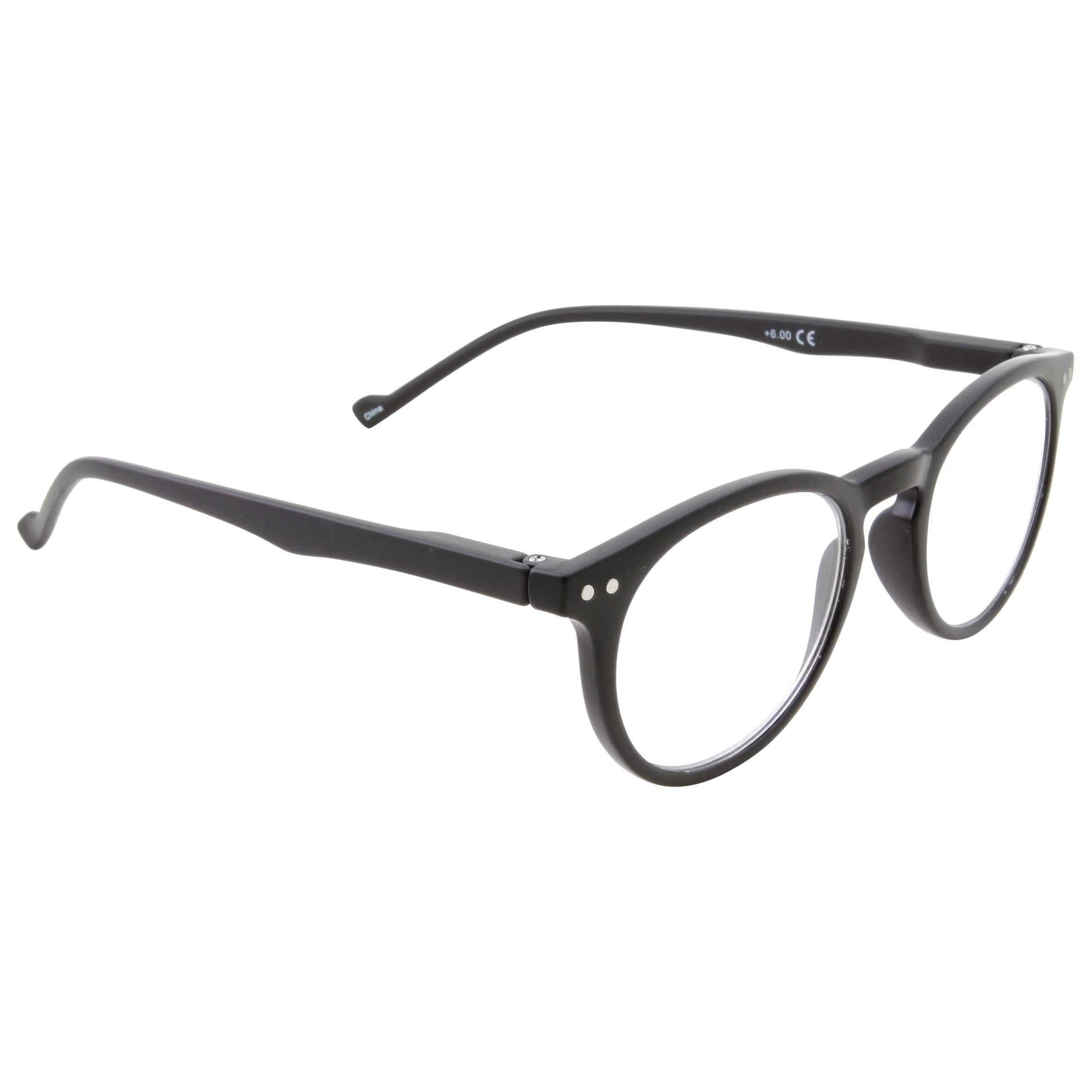 Wise Eyewear Wise Eyewear High Magnification Power Strong Reading Glasses Readers +4.00 to +6.00 (Black, 4.50)