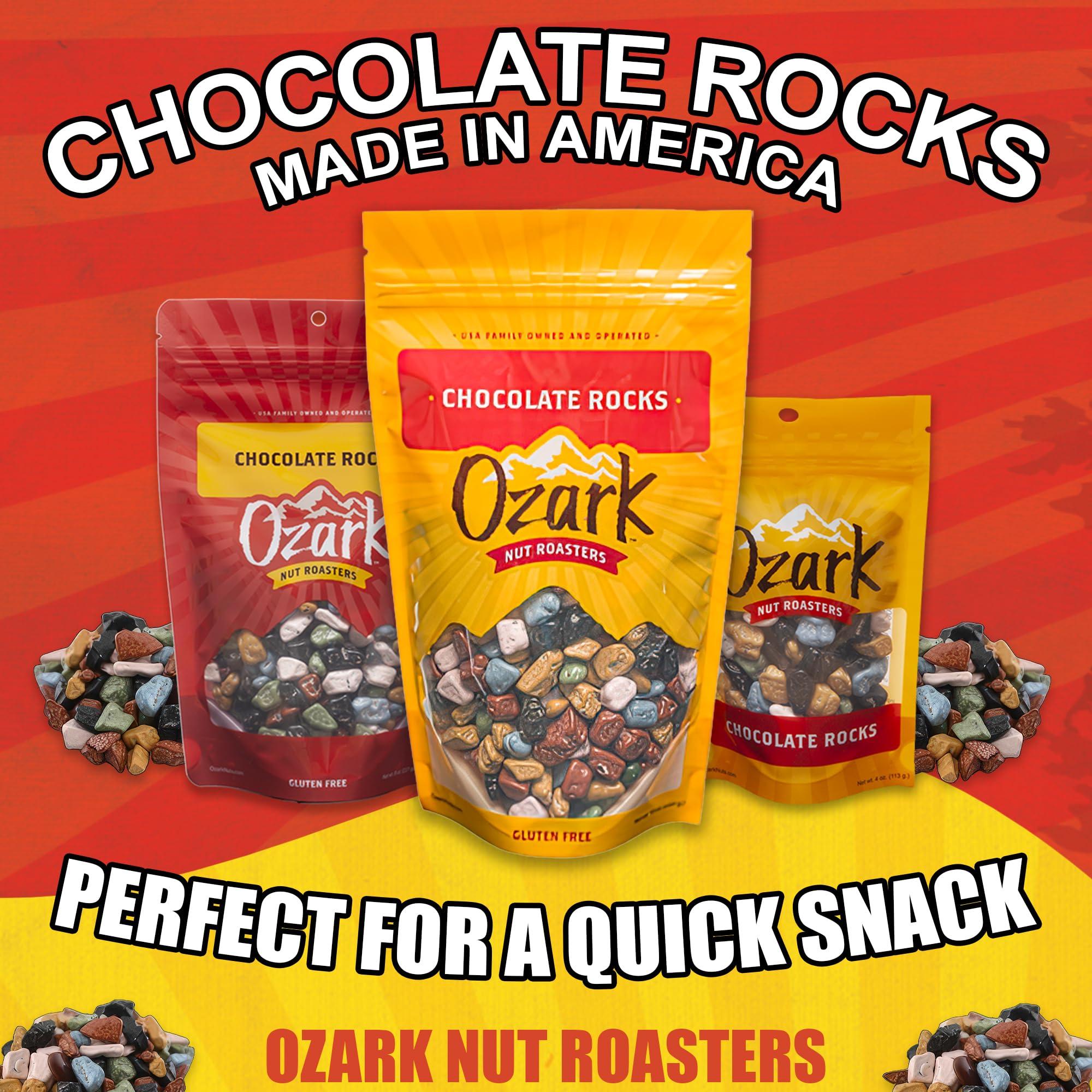 Ozark Nut Roasters OZARK NUT ROASTERS, Chocolate Rocks, Flavored Snack Nuts, World-Class Gourmet Candied Peanuts, Candy-Coated Chocolate Rocks Pack of 1, 0.5lb (8oz)