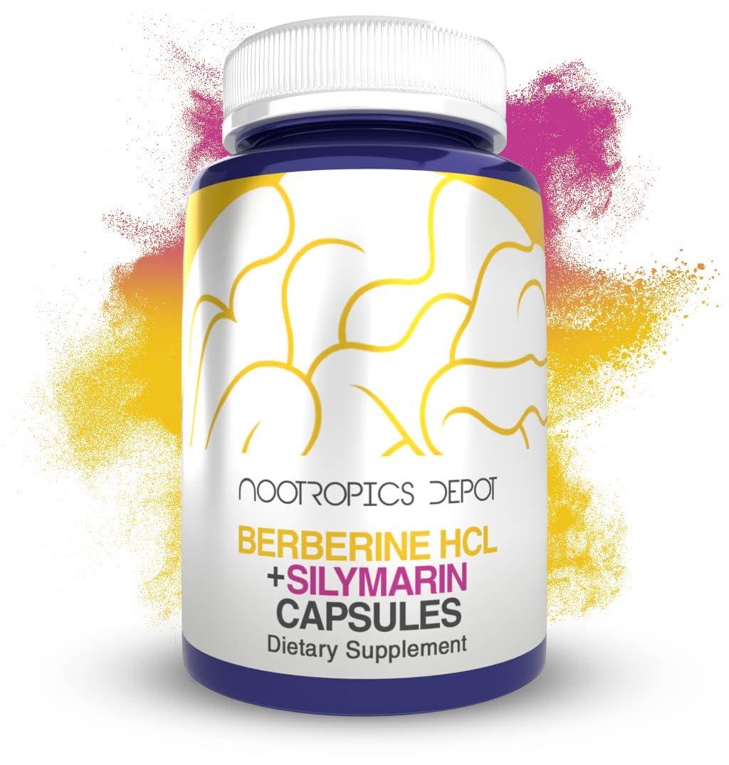 Nootropics Depot Nootropics Depot Berberine HCL + Silymarin Tablets | 500mg + 90mg | 180 Count | Supports Cellular Function, Metabolic Function, and Balanced Inflammation Levels