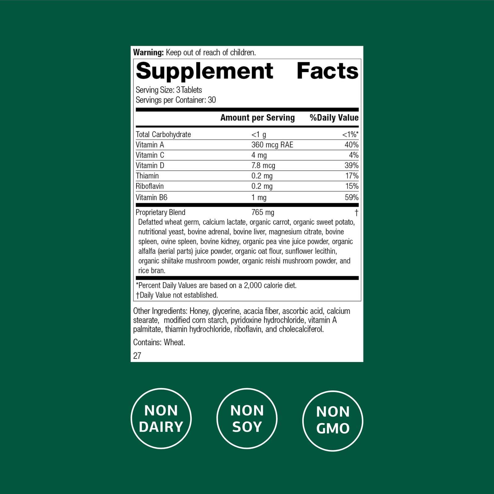 Standard Process Inc. Standard Process Catalyn - Whole-Food Based Foundational Support for General Wellbeing with Vitamins D, C, A & B6, Thiamine, Riboflavin, Magnesium Citrate & More - 90 Tablets