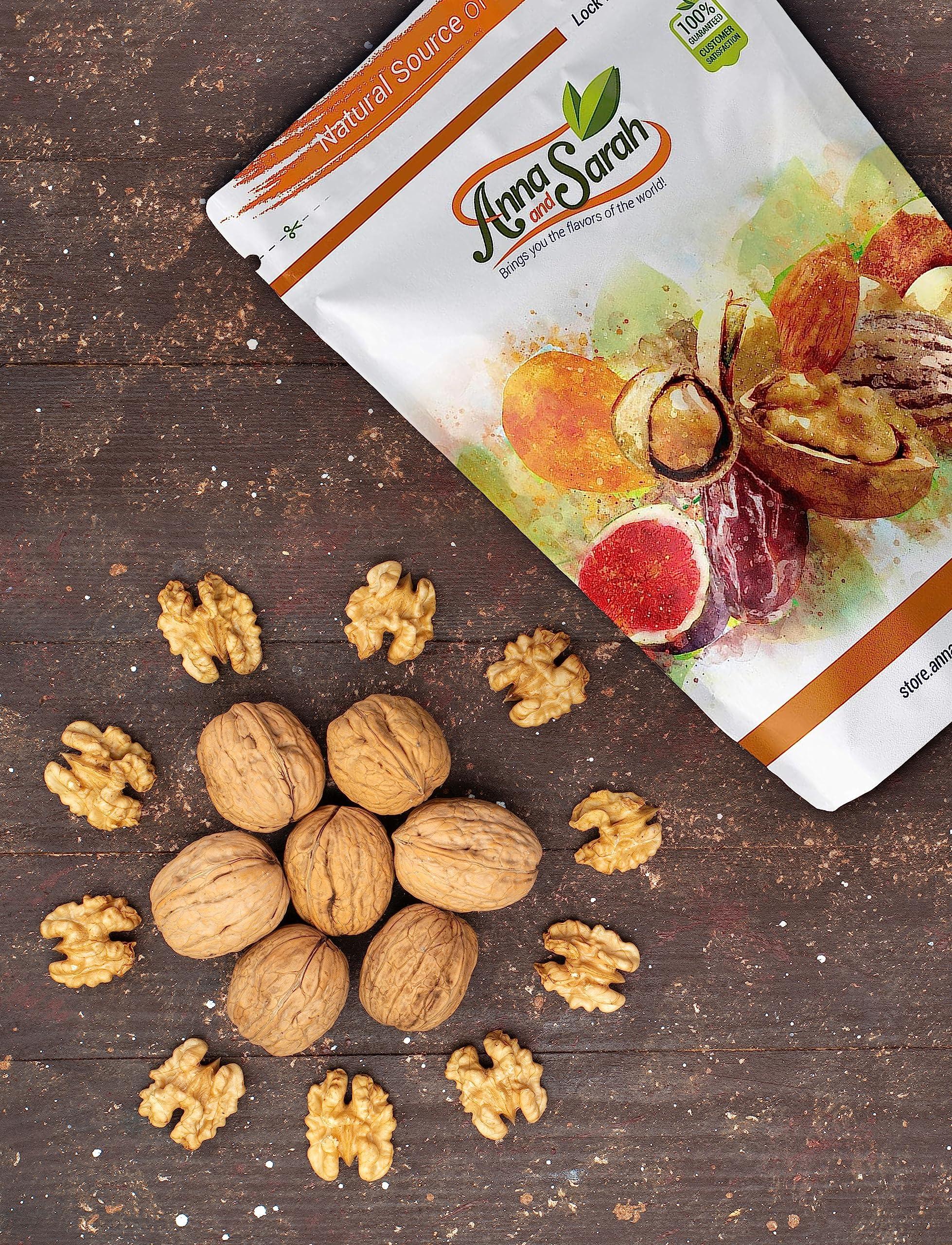 Anna and Sarah Anna and Sarah Walnuts in Shell, Jumbo, Fresh, Buttery Taste, Easy to Crack, California Chandler, Natural Shells, Not Bleached in Box (9 Lbs)