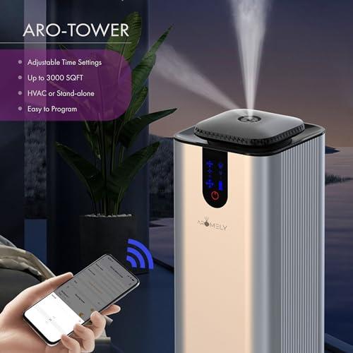 AROMELY Aromely Smart Bluetooth Scent Diffuser, Aromatherapy Nebulizing Waterless Diffuser for Home, Office & Room, Perfect Aroma Diffuser Up to 2,000 SQSF (Black)