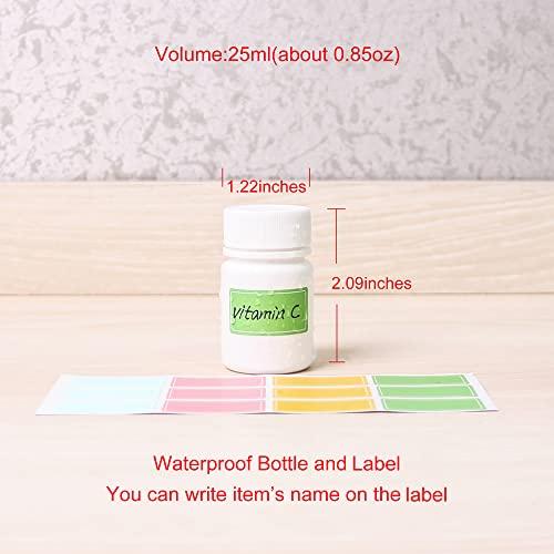 ePizdiz ePizdiz Small Plastic Empty Pill Bottle with Caps Labels for Travel Medicine Bottle Organizer Vitamin Container,10pcs(25ml)