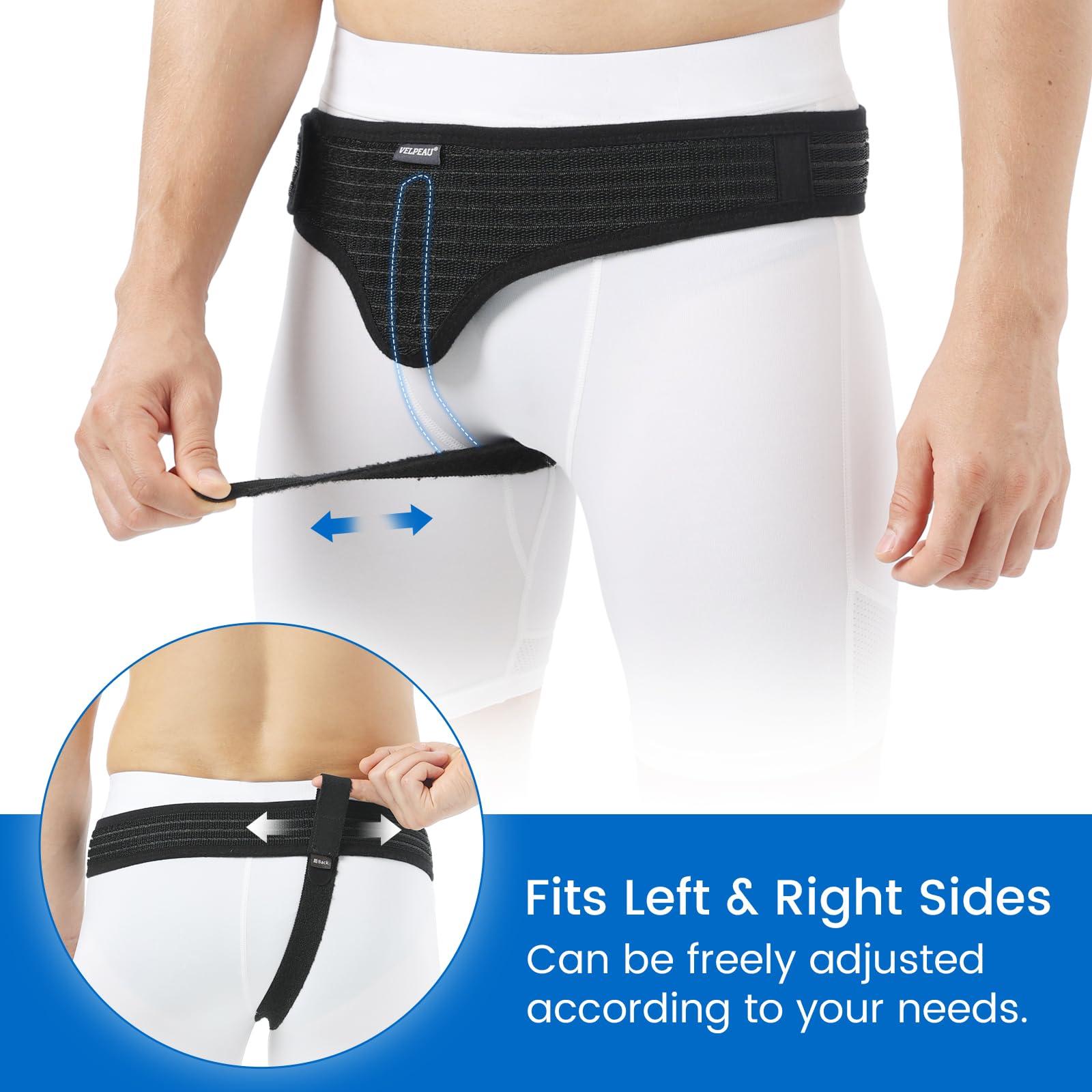 Velpeau Velpeau Hernia Belt for Men and Women, Fits Left or Right Side, Inguinal, Groin Hernia Support Truss Underwear Briefs, Pain Relief Recovery Adjustable Strap with Removable Compression Pad (Black, M)