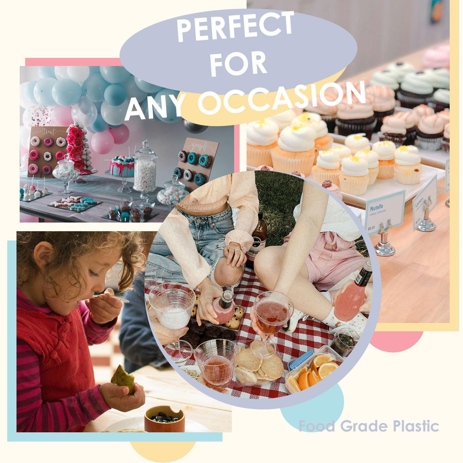 FUEVING Kiwi Green Plastic Spoons Heavy Duty, Disposable Party Supplies 104 PCS