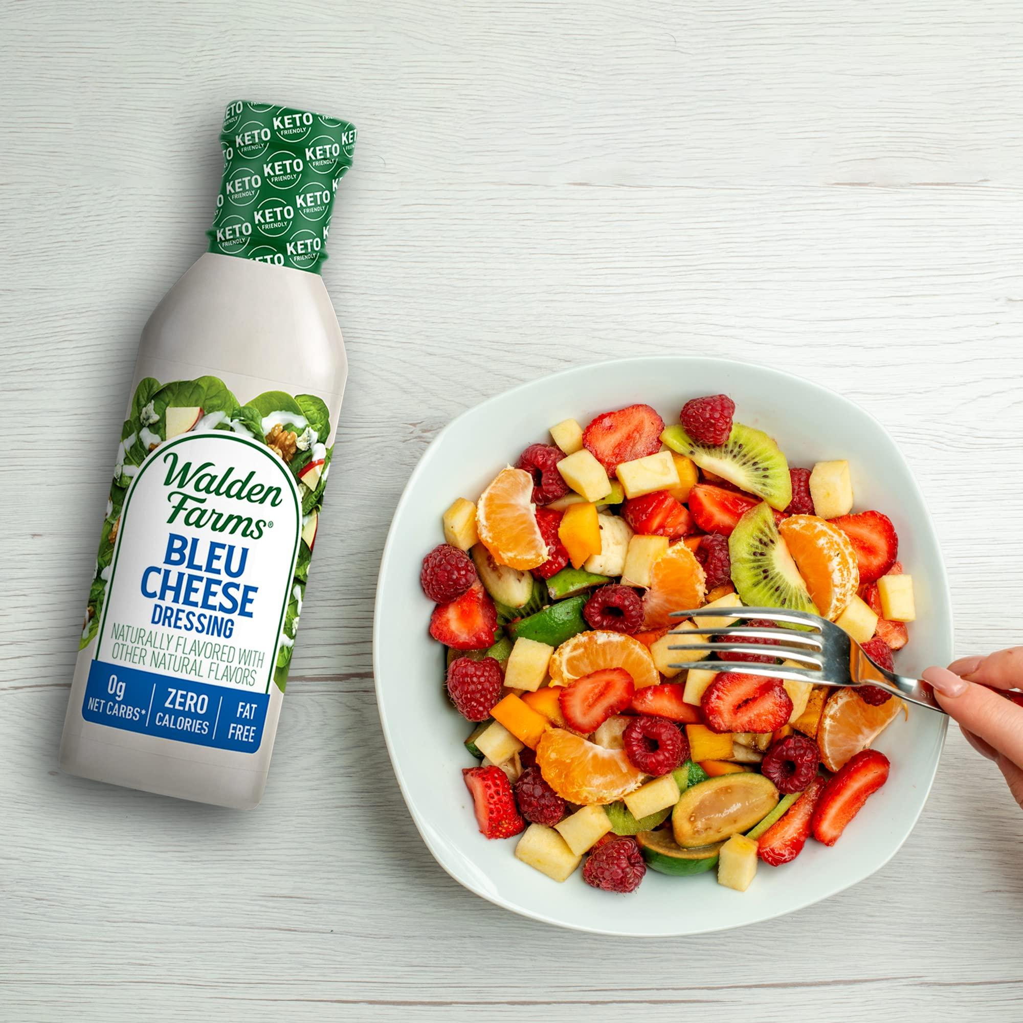 Walden Farms Walden Farms Bleu Cheese Dressing - Calorie-Free, Gluten-Free, Low Carb, Keto-Friendly, Sugar-Free, Rich Bleu Cheese Flavor, (12 oz Bottle x 2)